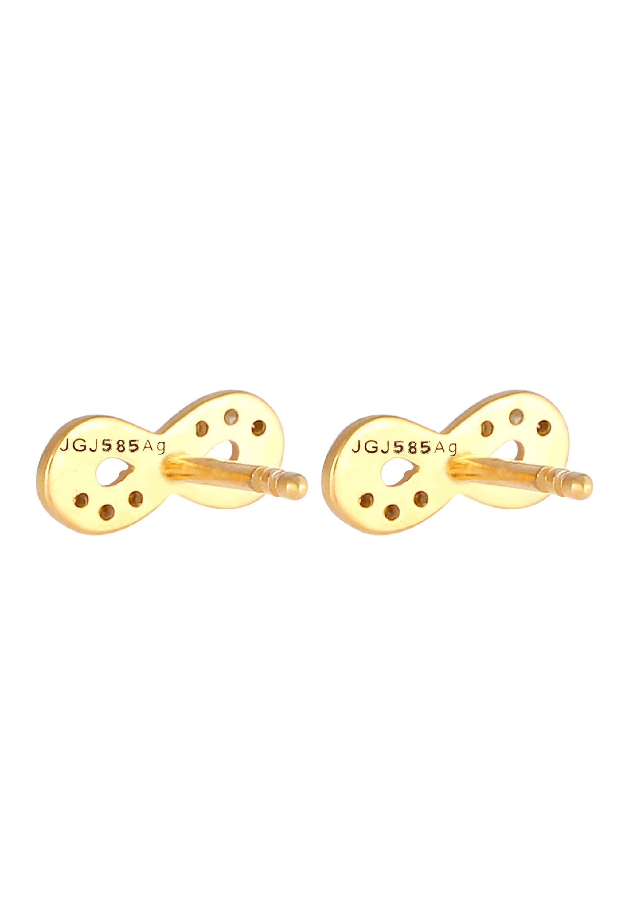 Elli DIAMONDS Paar Ohrstecker »Infinity Diamant (0.06 ct.) Liebe 585 Gelbgold«