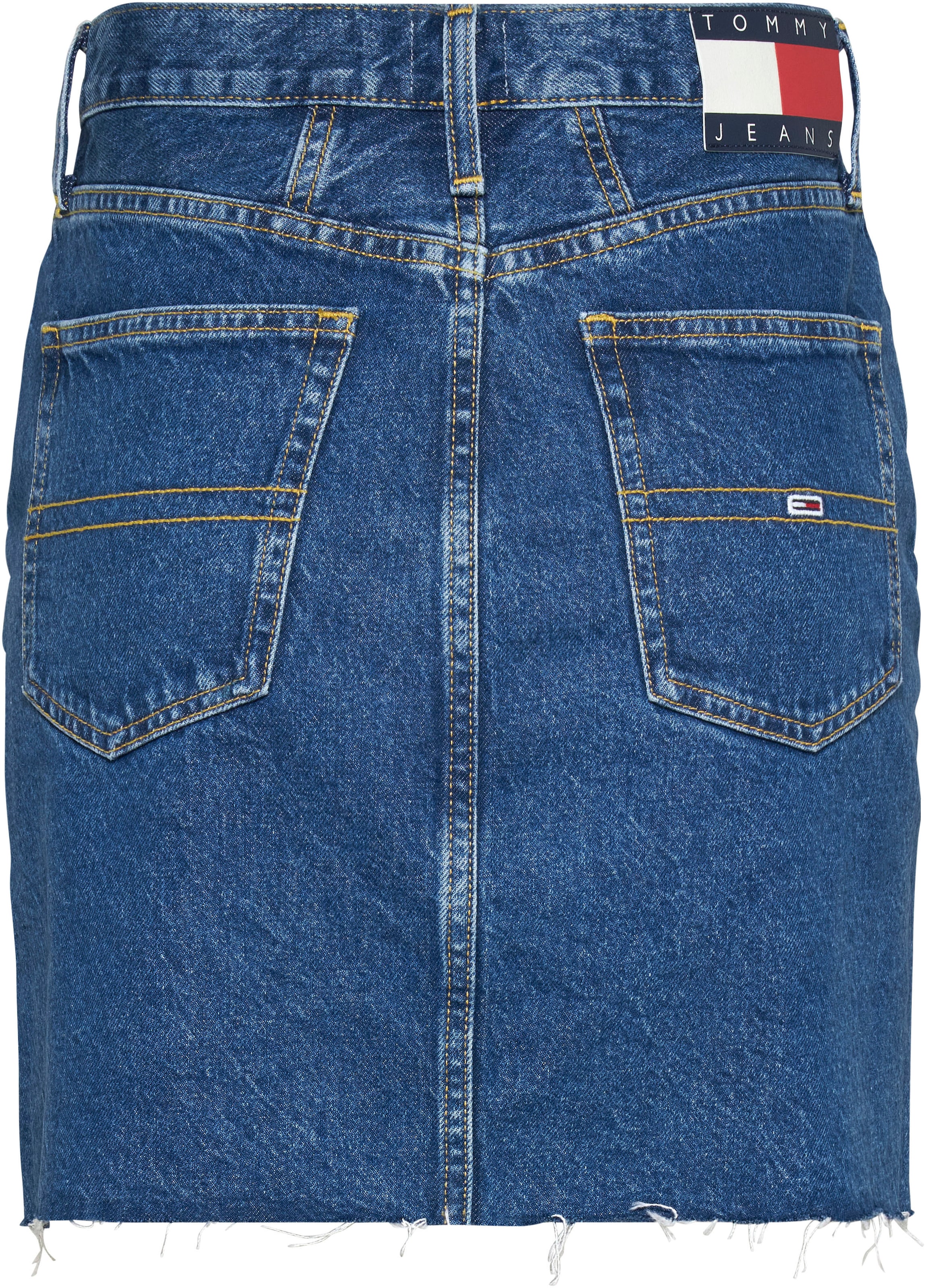 Tommy Jeans Jeansrock »MOM UH SKIRT AH4035« Webrock mit Logostickerei