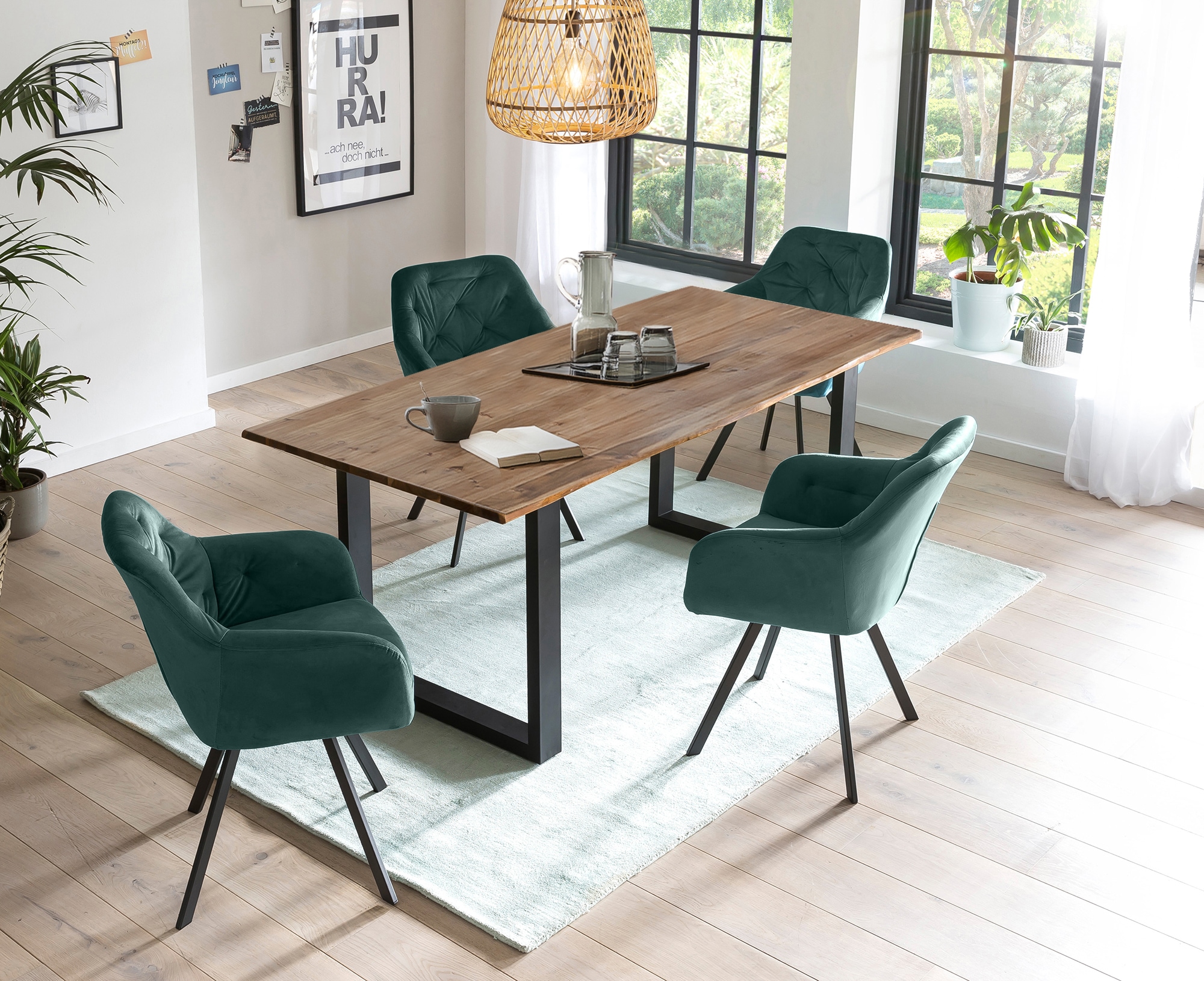 SalesFever Essgruppe, (Set, 5 tlg.), Stühle mit 360° Drehplatte unter der S günstig online kaufen