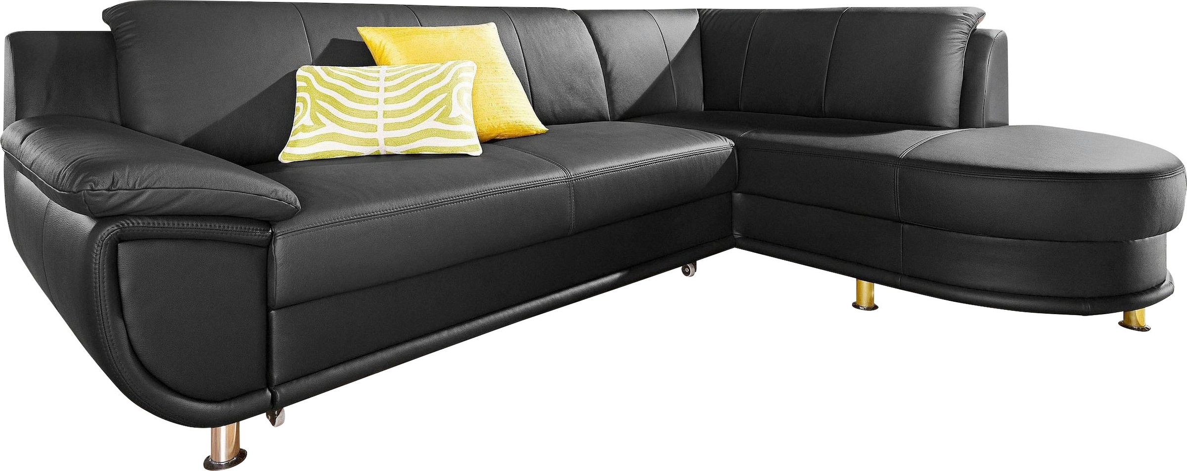 TRENDMANUFAKTUR Ecksofa »Rondo, zeitlos und elegant, bequem, L-Form« wahlweise mit Federkern, wahlweise mit Bettfunktion