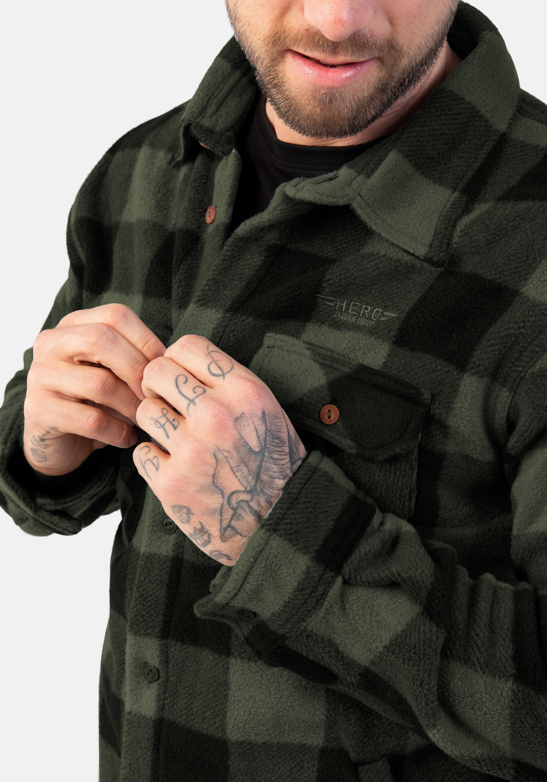 HERO by John Medoox Fleecehemd »HENDRIX Fleecehemd« Regular Fit Casual Fleece für Herren