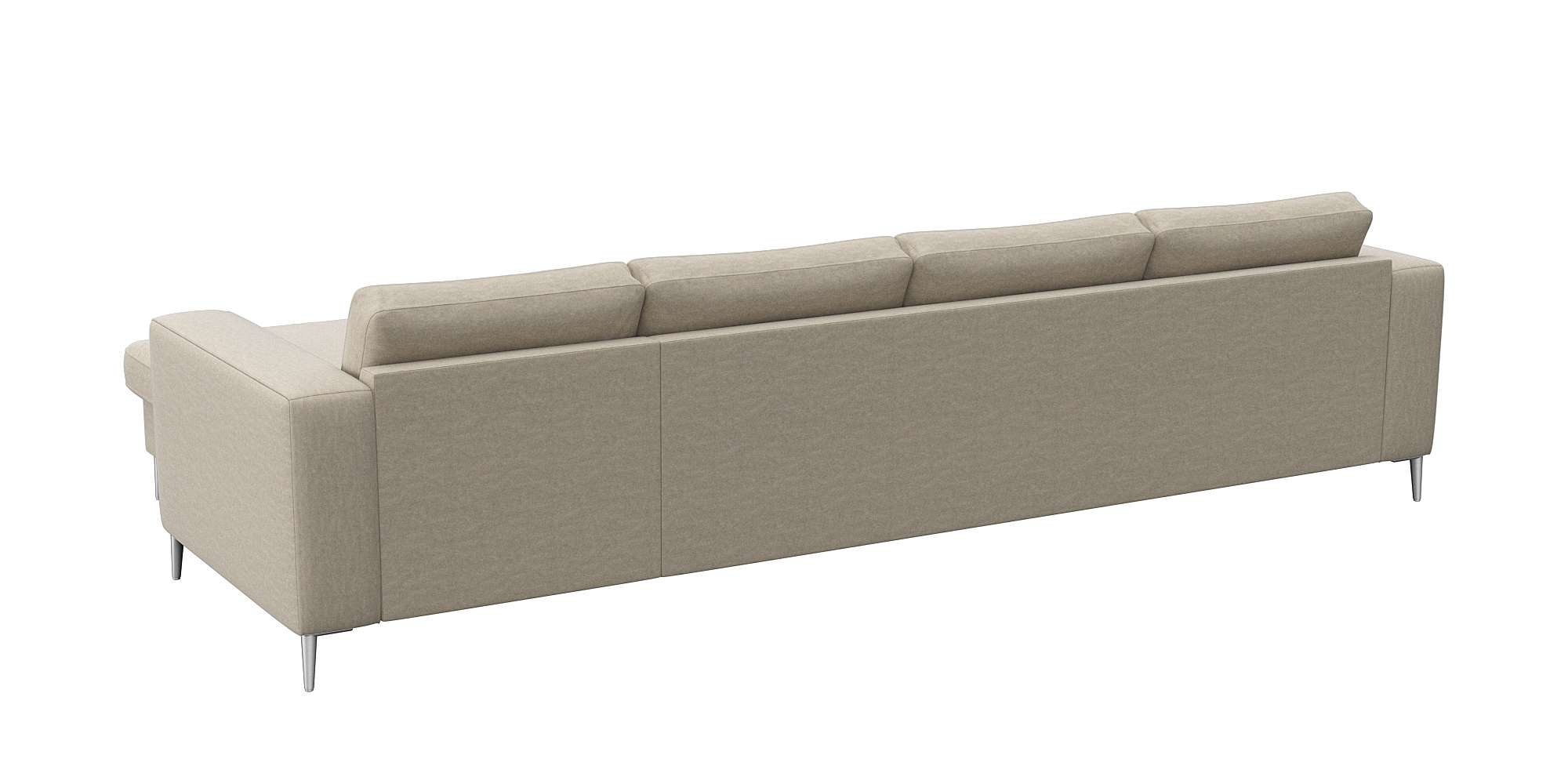 FLEXLUX Ecksofa »Fiore, super Sitzkomfort durch Kaltschaum im Sitz, L-Form« breite Armlehnen, Füße Alu