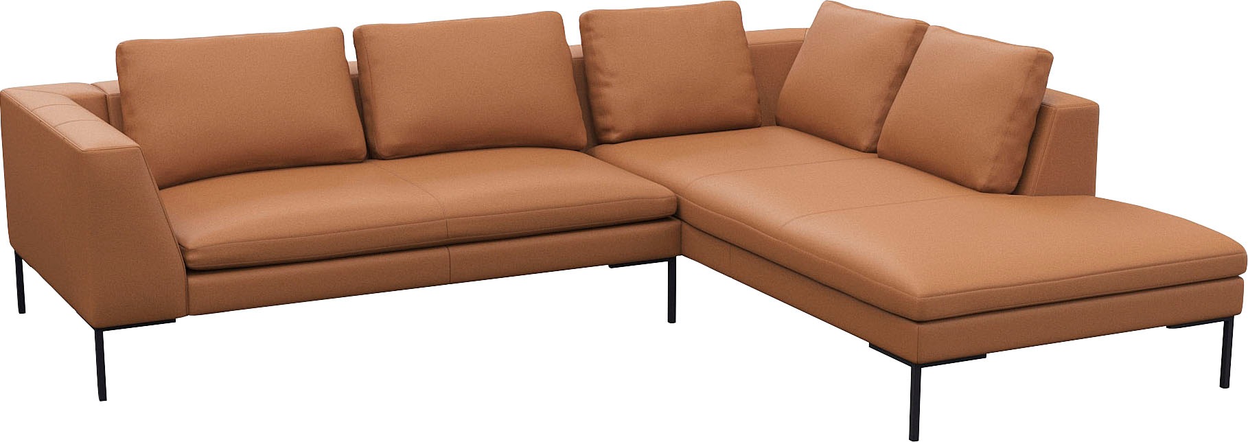 FLEXLUX Ecksofa »Loano, superbequemer Sitzkomfort durch Kaltschaum im Sitz«, modernes Sofa, frei im Raum stellbar, lose Kissen, L-Form