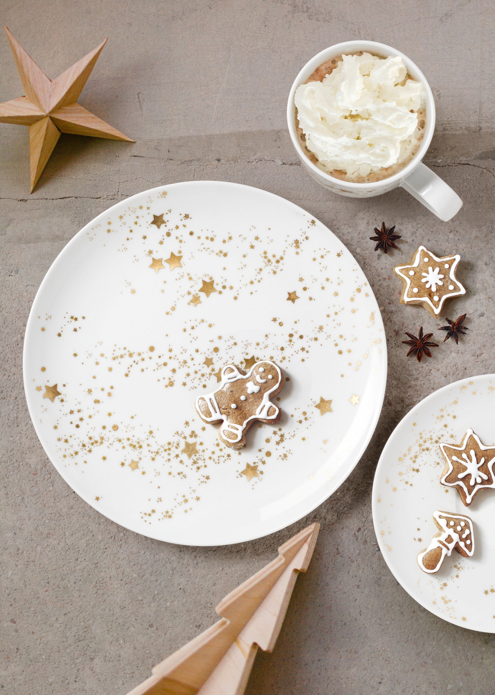 Seltmann Weiden Frühstücksteller »Liberty - Golden Stars«, (1 St.), Teller rund 22,5 cm