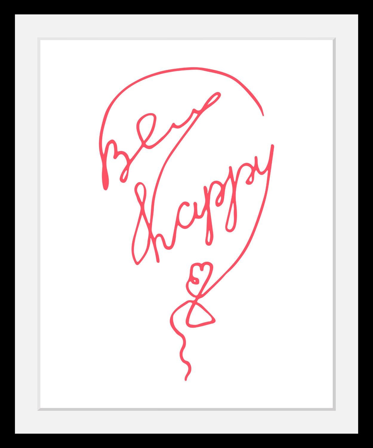 queence Bild »Be Happy«, Schriftzug-Schriftzüge-Herz-Herzbilder-Motivations günstig online kaufen