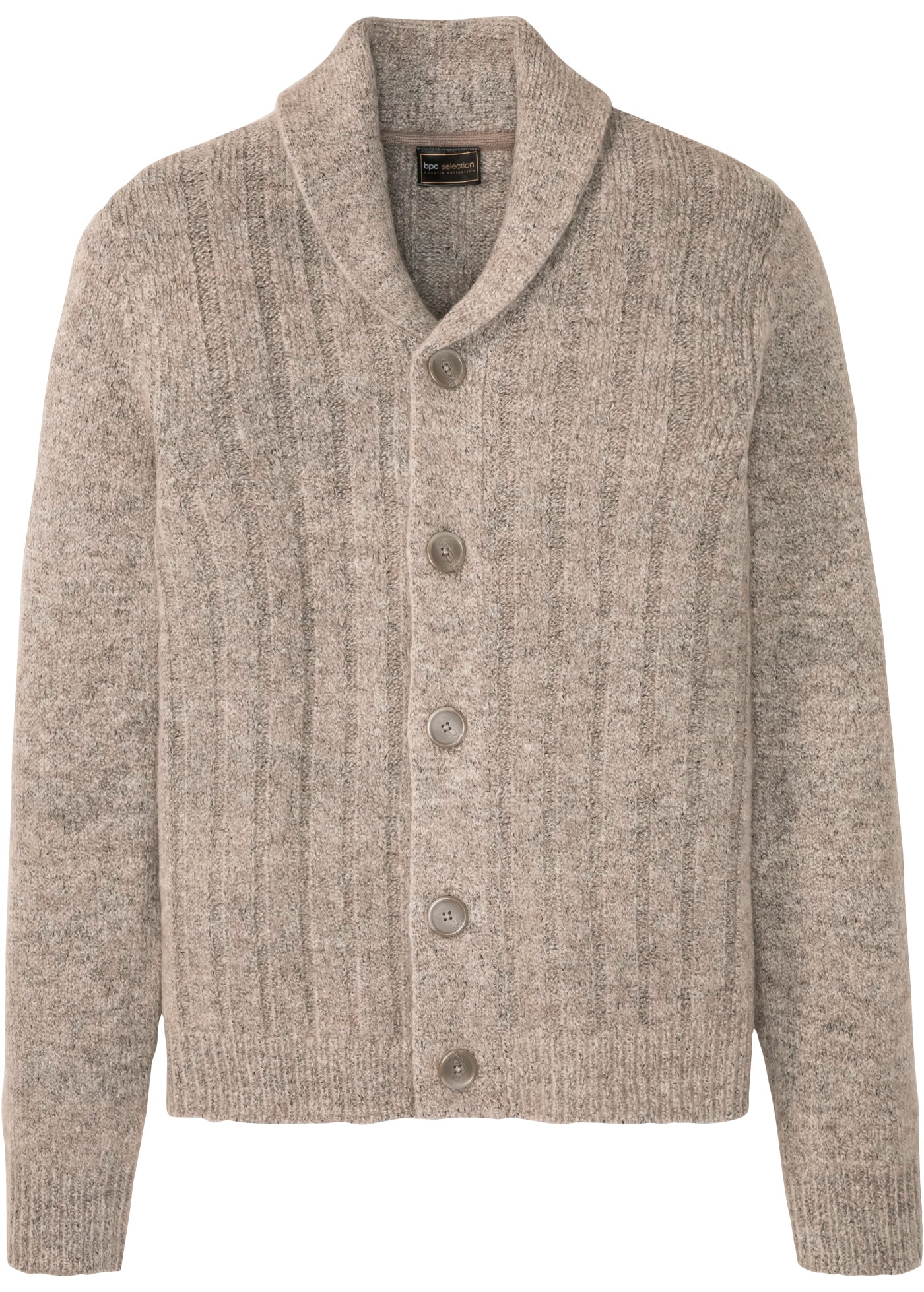bonprix Strickjacke in weicher Qualität, Regular Fit, mit Schalkragen