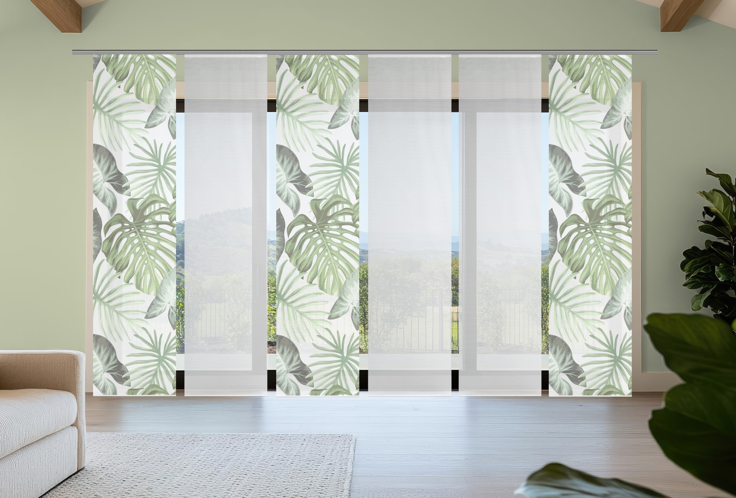 Vision S Schiebegardine »SANJA« Paneelwagen 6 Stk. tlg. Schiebevorhang,Bamb günstig online kaufen