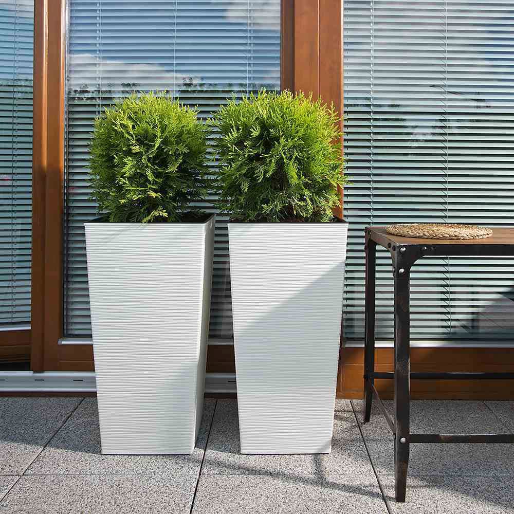 Siena Garden Pflanzkübel Rillenoptik, eckig