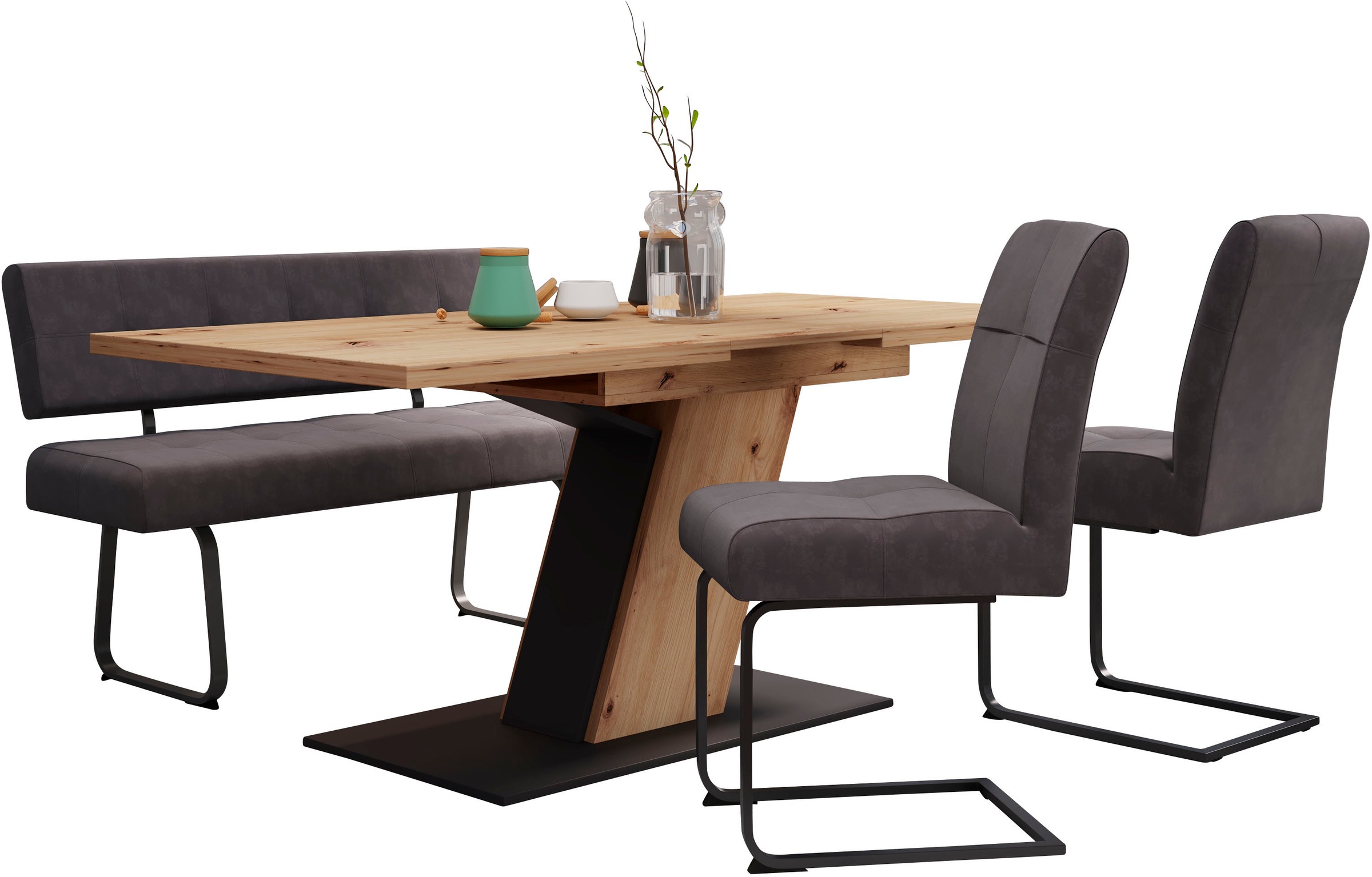 HELA Essgruppe »Luise I G Tisch Sitzbank Stühle« Set, 4 Stk. tlg. Ausziehti günstig online kaufen