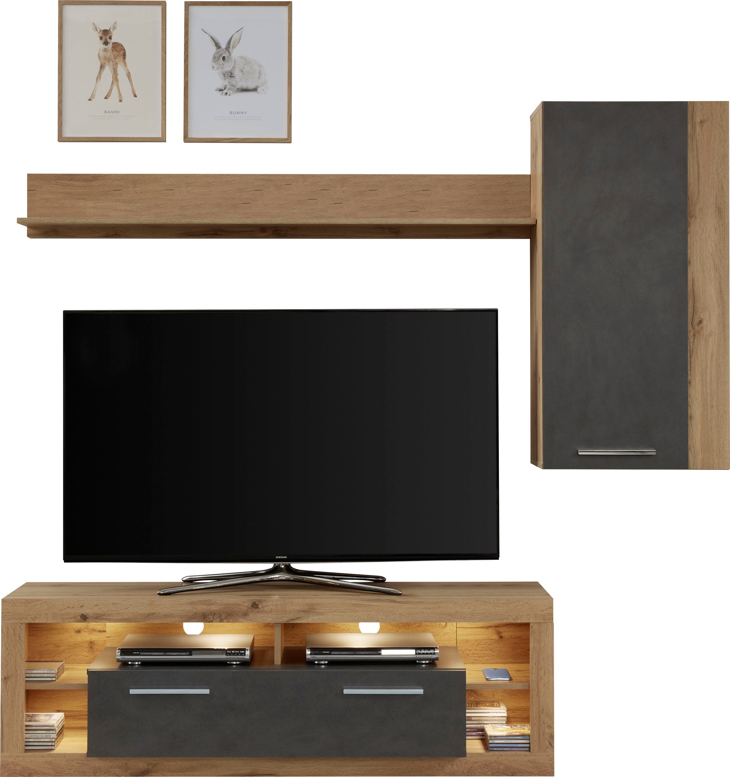 INOSIGN Hängevitrine »Gwendolyn«, Hängeschrank fürs Wohnzimmer mit 3 Fächern - (B/T/H) 52/31/103 cm