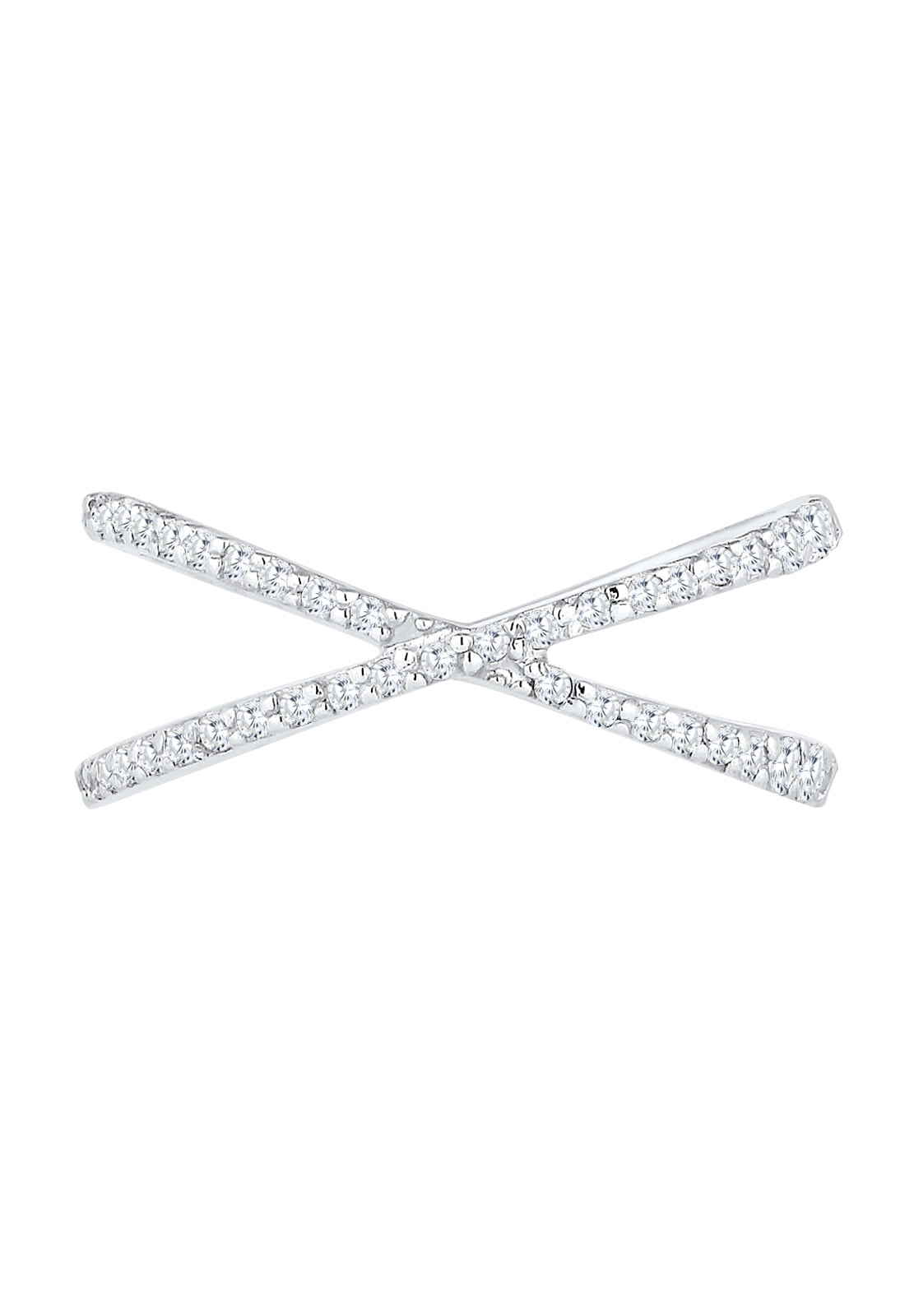 Elli Fingerring »Silberring Kreuz mit Zirkonia 925 Silber«