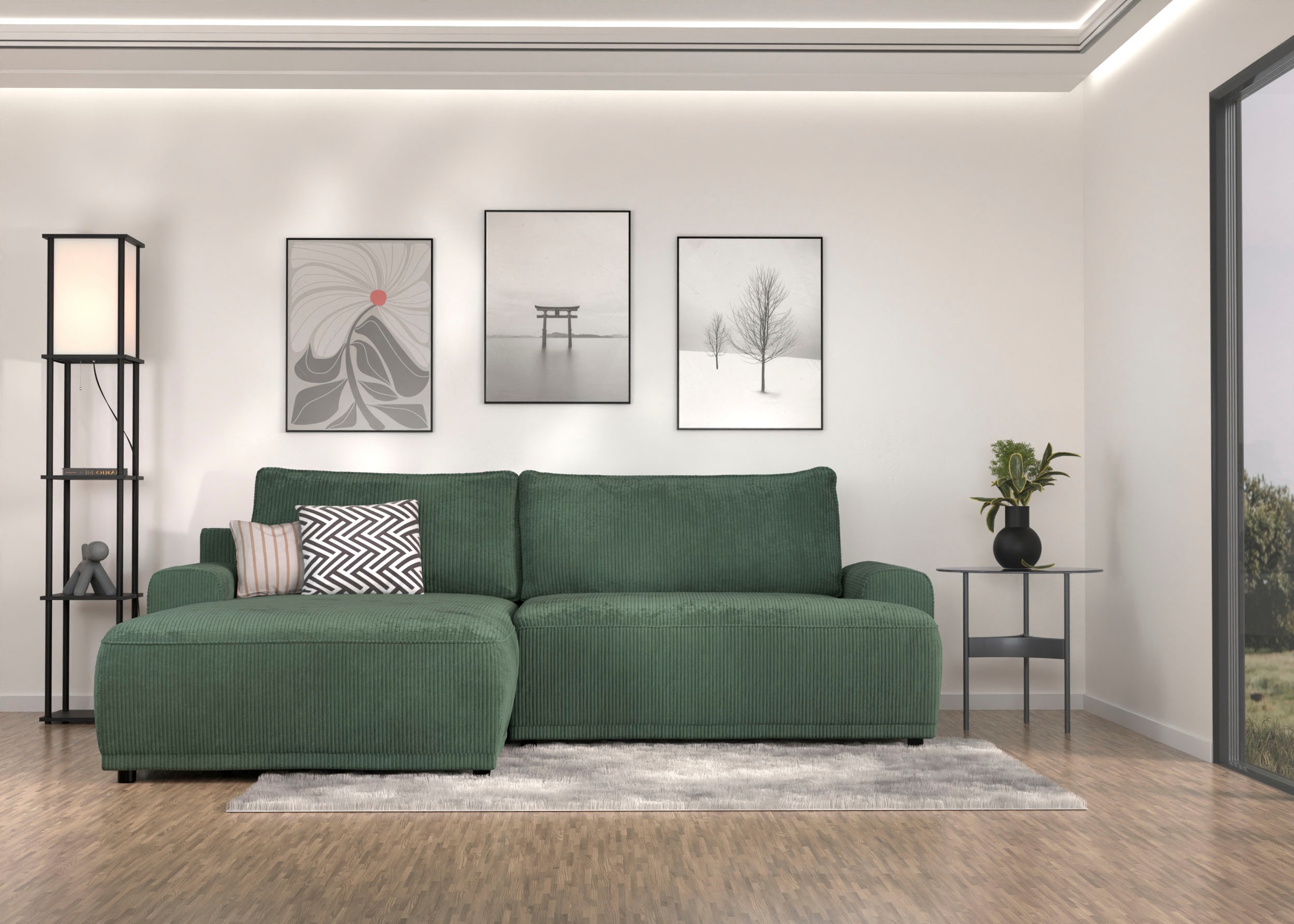 TRENDMANUFAKTUR Ecksofa »Fordon, Schlafsofa mit Bettkasten, Couch in L-Form günstig online kaufen