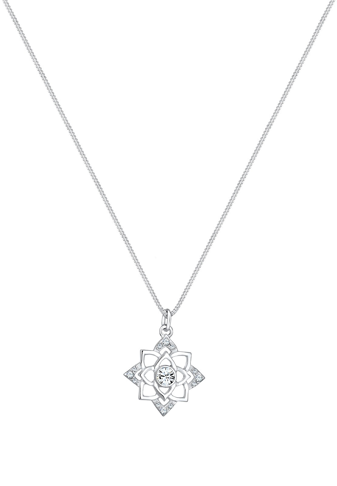 Elli Collierkettchen »Geburtsstein Lotus Kristalle 925 Silber«