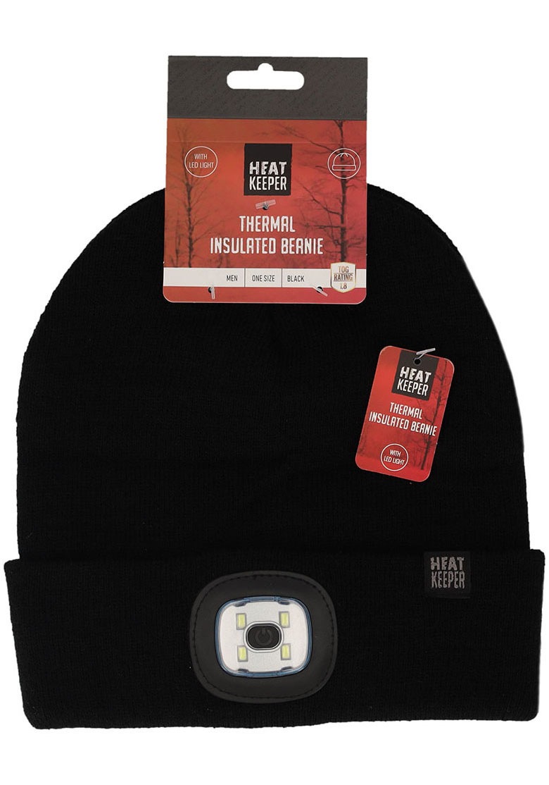 Heatkeeper Strickmütze »MEN THERMAL BEANIE+LED LIGHT RECHARGE« wiederaufladbarer, abnehmbaren LED-Leuchte für die dunkle Jahreszeit