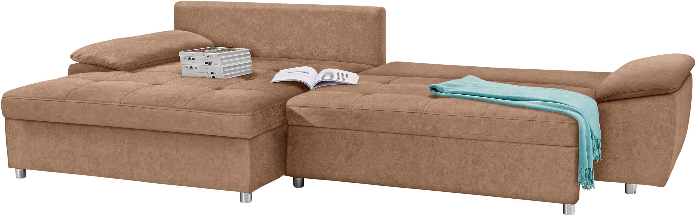 sit&more Ecksofa Labene, wahlweise mit Bettfunktion und Bettkasten, inkl. Rückenkissen