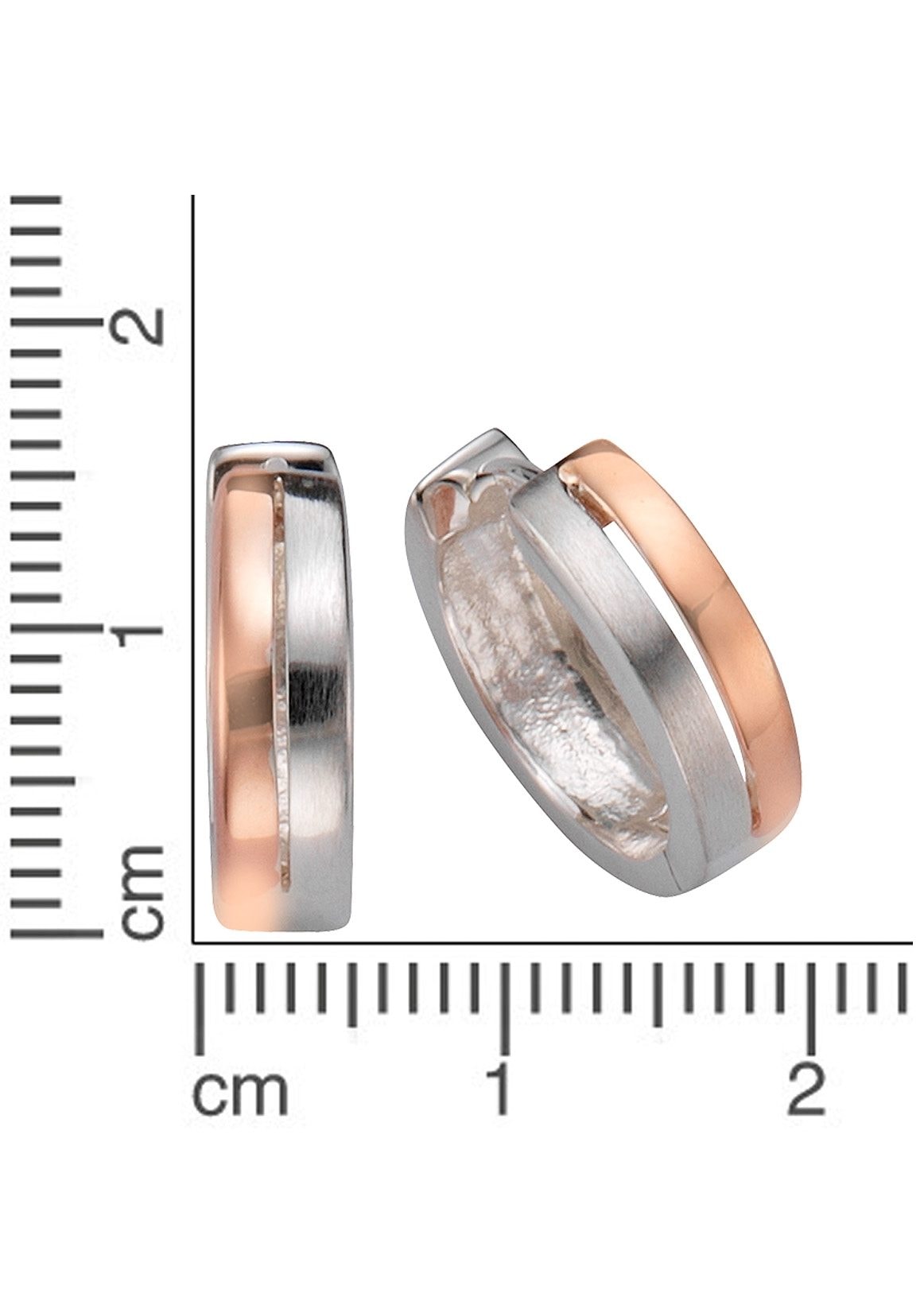 »Schmuck Basic online durchbrochen« Bicolor-Optik, in kaufen Firetti Geschenk, Paar der Creolen in Mitte