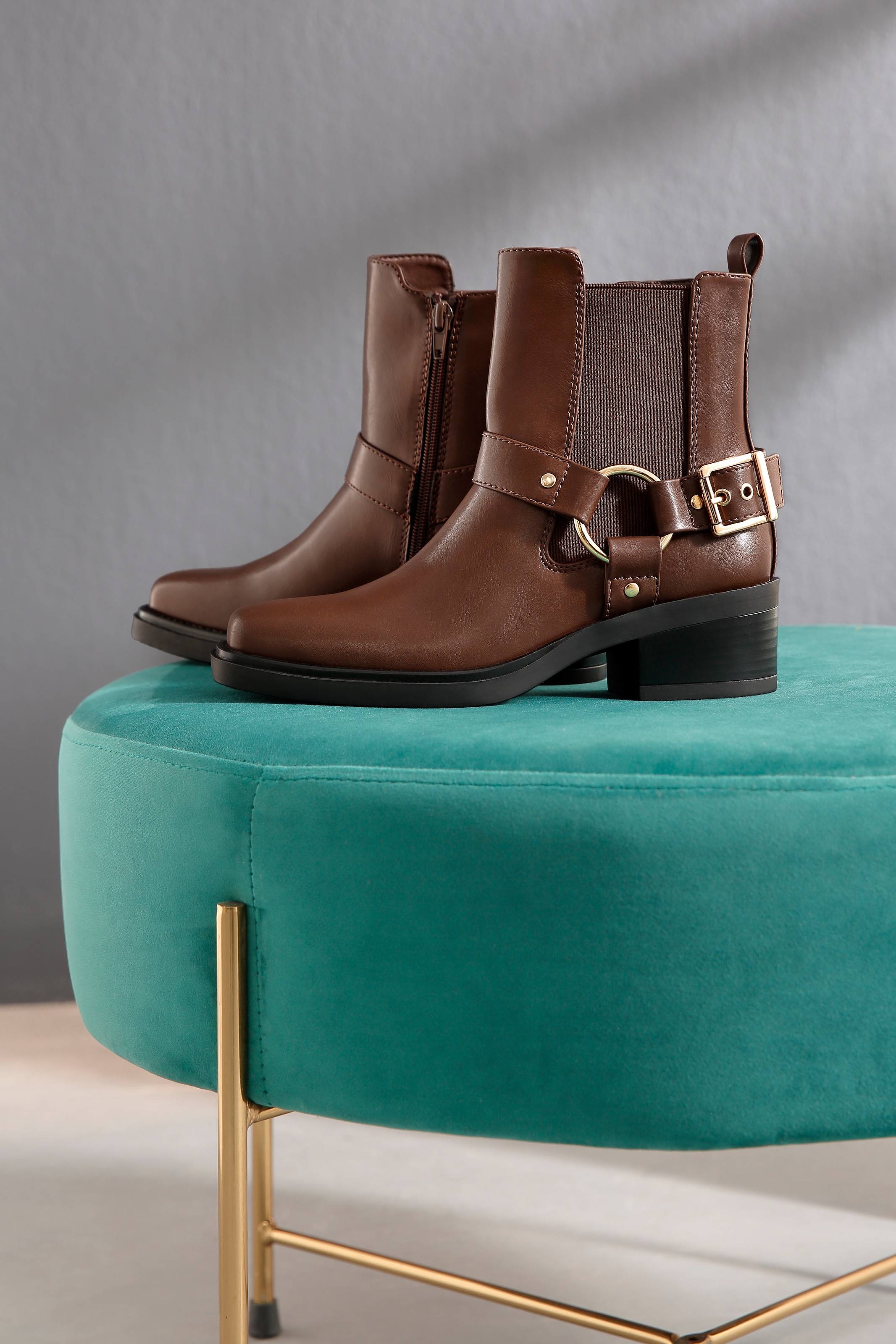 Aniston SHOES Westernstiefelette, Cowboyboots, Blockabsatz, mit Stretcheinsatz - NEUE KOLLEKTION