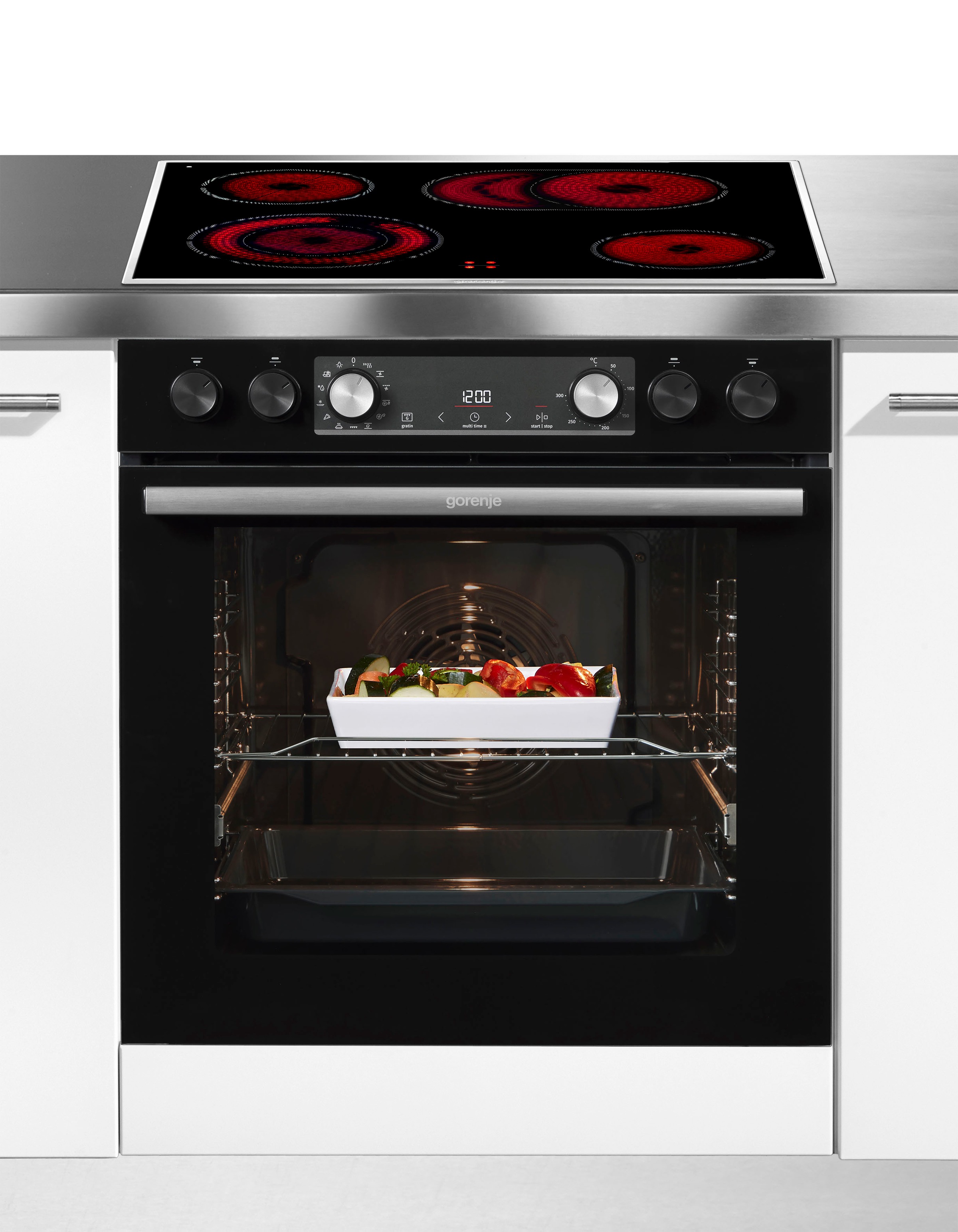 GORENJE Elektro-Herd-Set "BCX6737E05BG" mit 1-fach-Teleskopauszug Aqua Clea günstig online kaufen