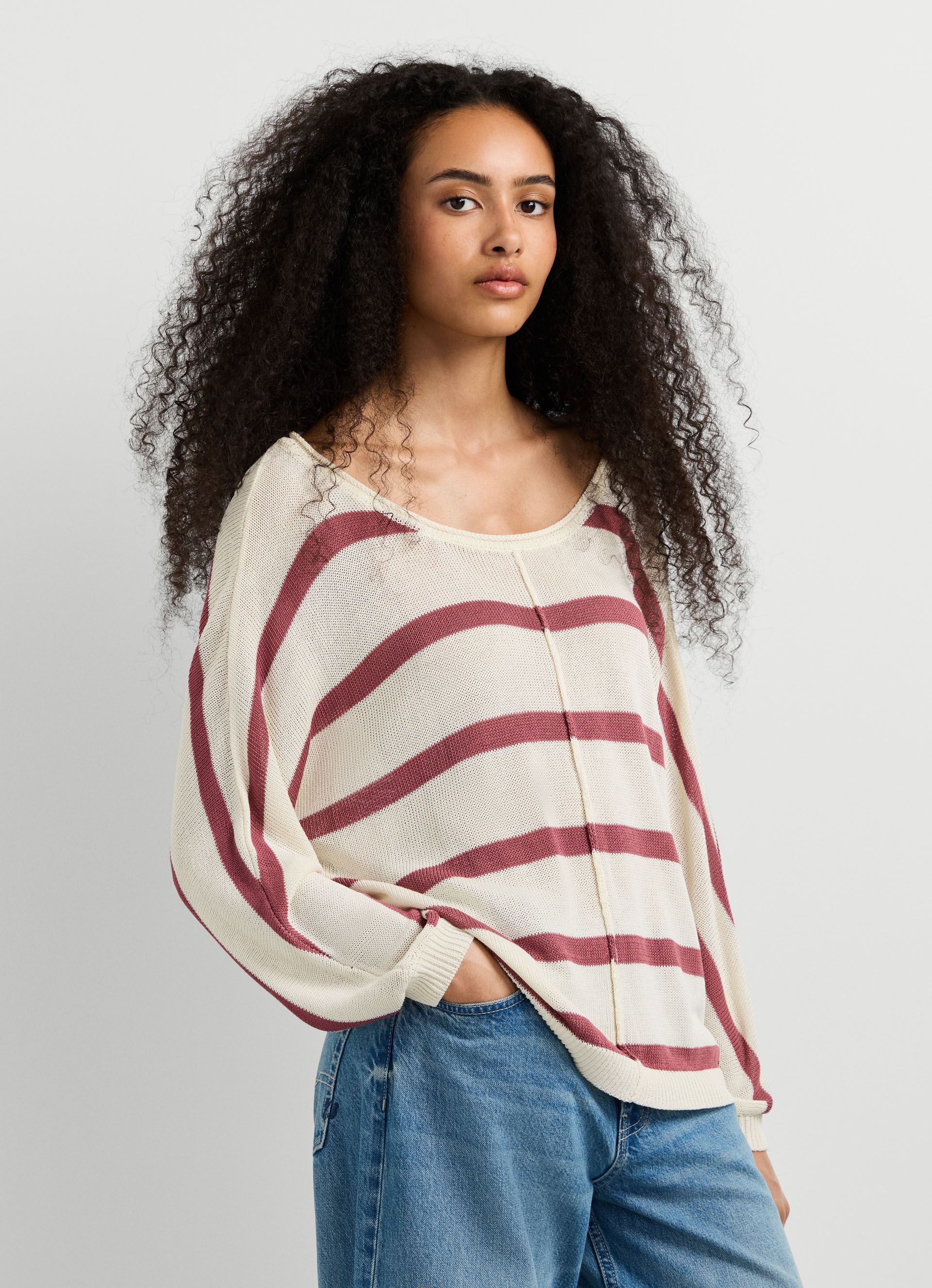 Pepe Jeans Strickpullover »ALBERTA« im Streifen-Design, locker geschnitten