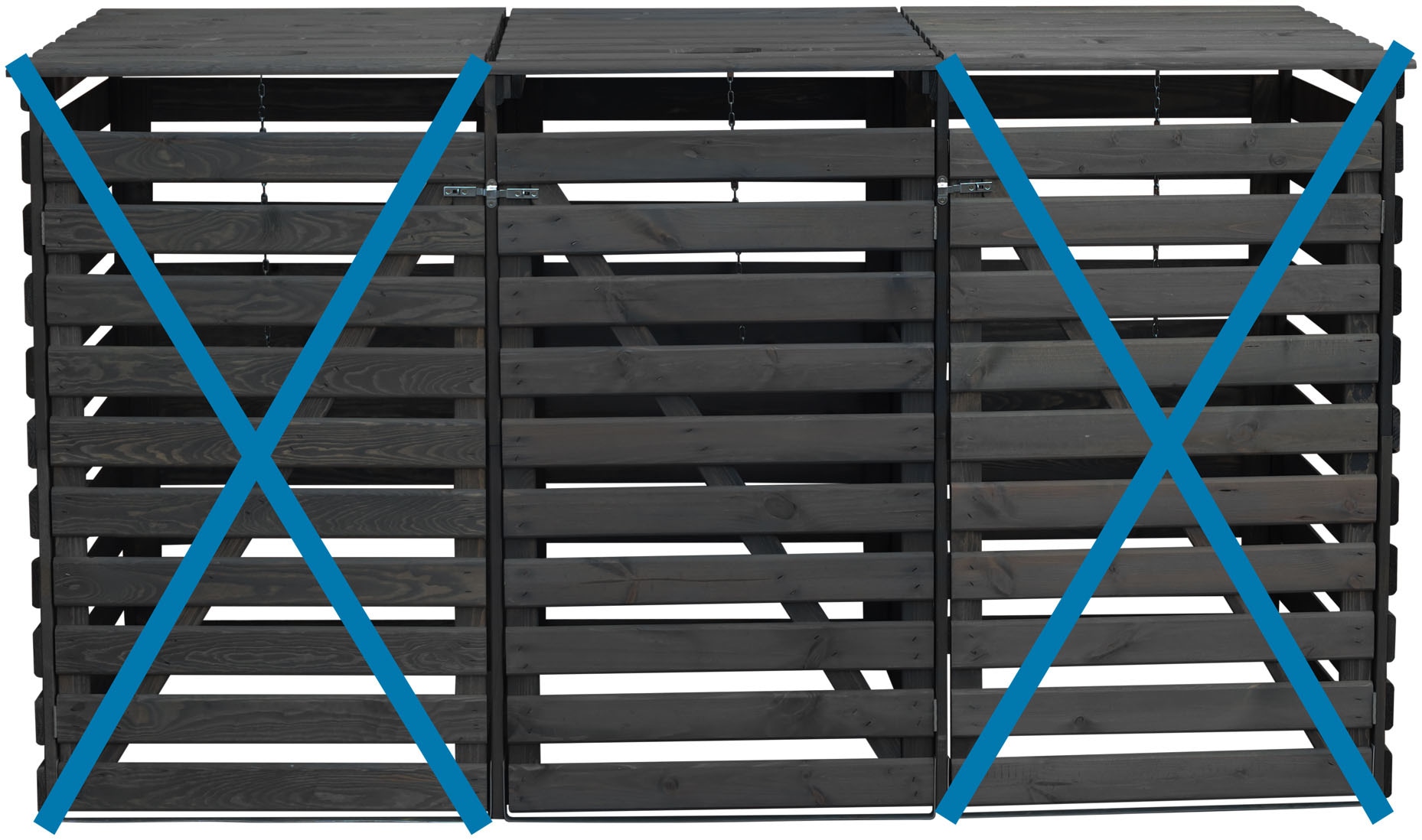 PROMADINO Mülltonnenbox »Vario V Erweiterung« besonders robust aus zertifiziertem Kiefernholz gefertigt Anthrazit