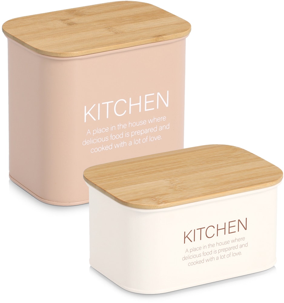 Zeller Present Vorratsdose »mit Bambusdeckel "Kitchen"«, (Set, 2 tlg.), pfl günstig online kaufen