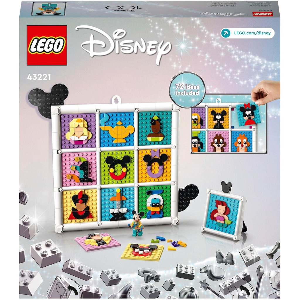LEGO® Konstruktionsspielsteine »100 Jahre Disney Zeichentrickikonen (43221), LEGO® Disney«, (1022 St.), Made in Europe