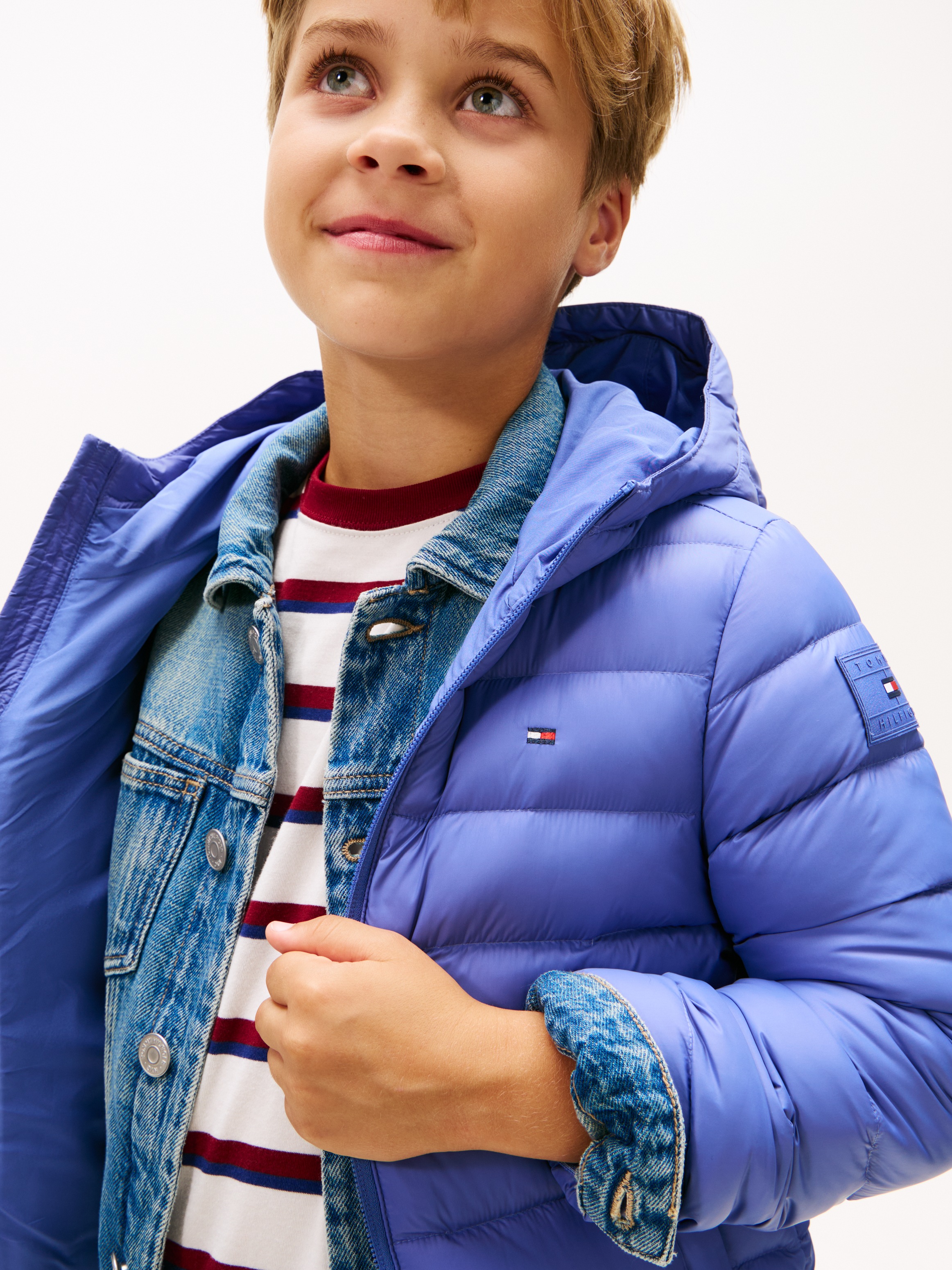 Tommy Hilfiger Steppjacke »U LIGHT DOWN HOODED JACKET«, mit Kapuze, Kinder bis 16 Jahre