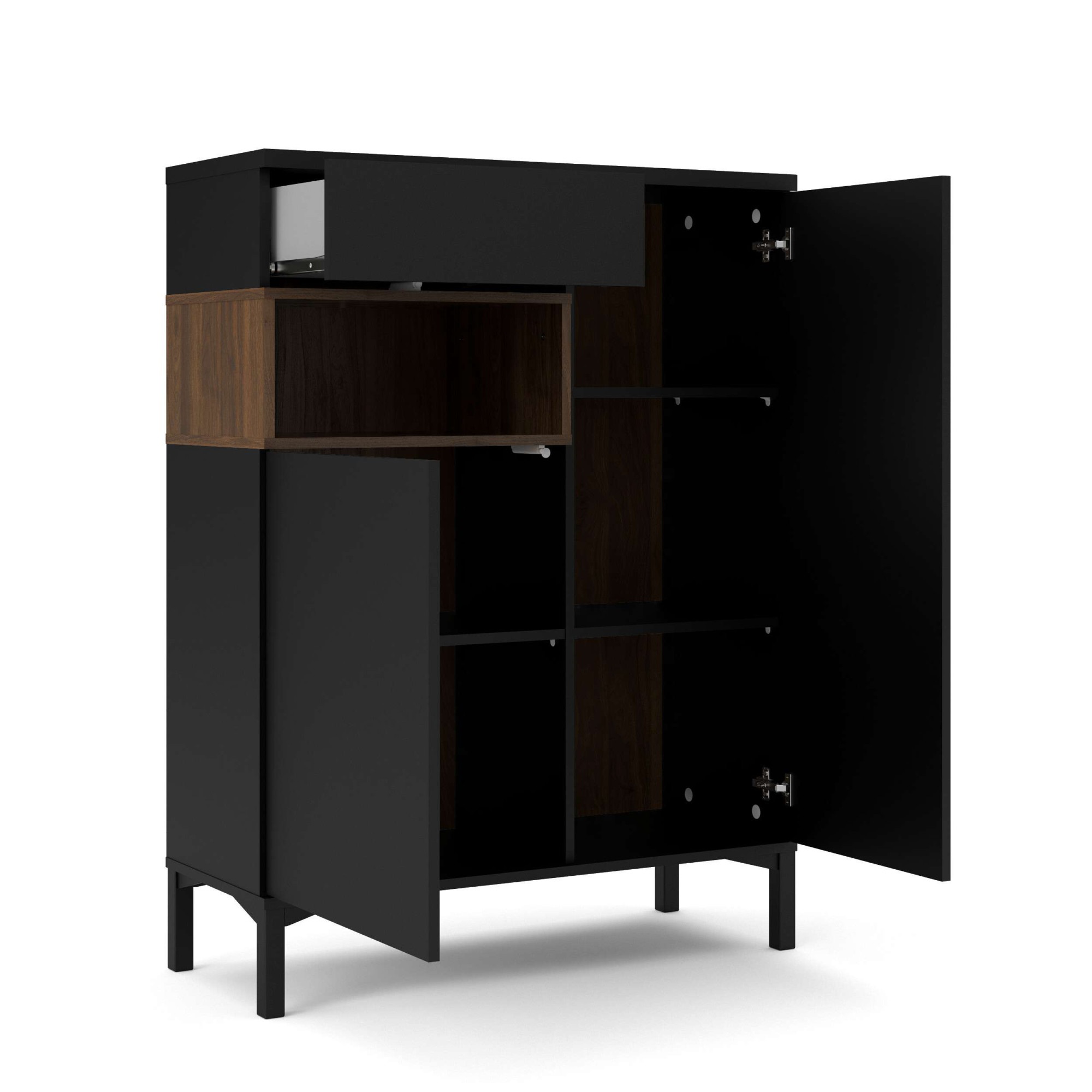 INOSIGN Highboard »Roommers, Anrichte, Stauraum, Sideboard«, Kommode, Höhe 118 cm, Breite 88,7 cm, 1 offenes Fach mit Rahmen-Optik