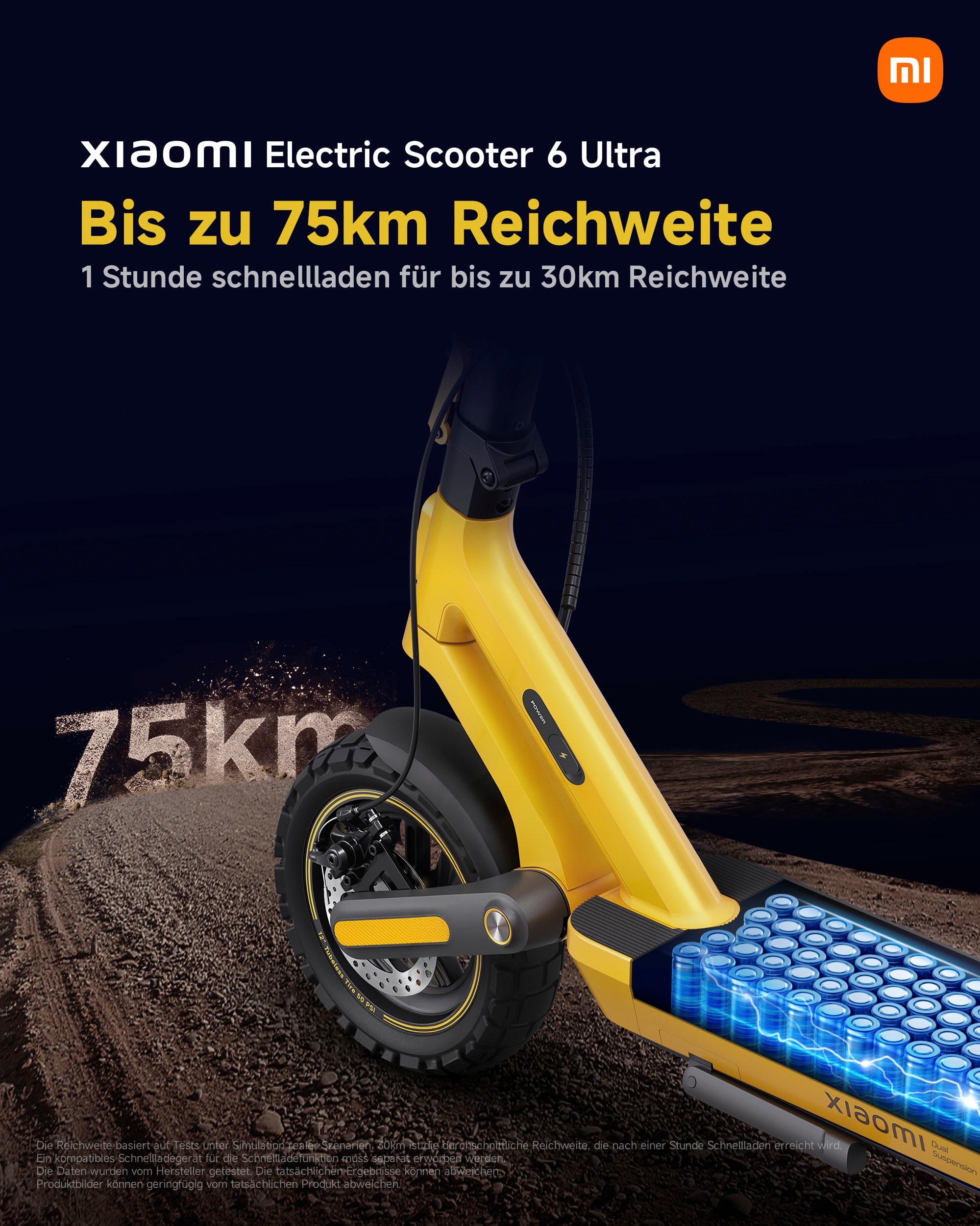 Xiaomi E-Scooter »Electric Scooter 6 Ultra DE« 20 km/h 75 km