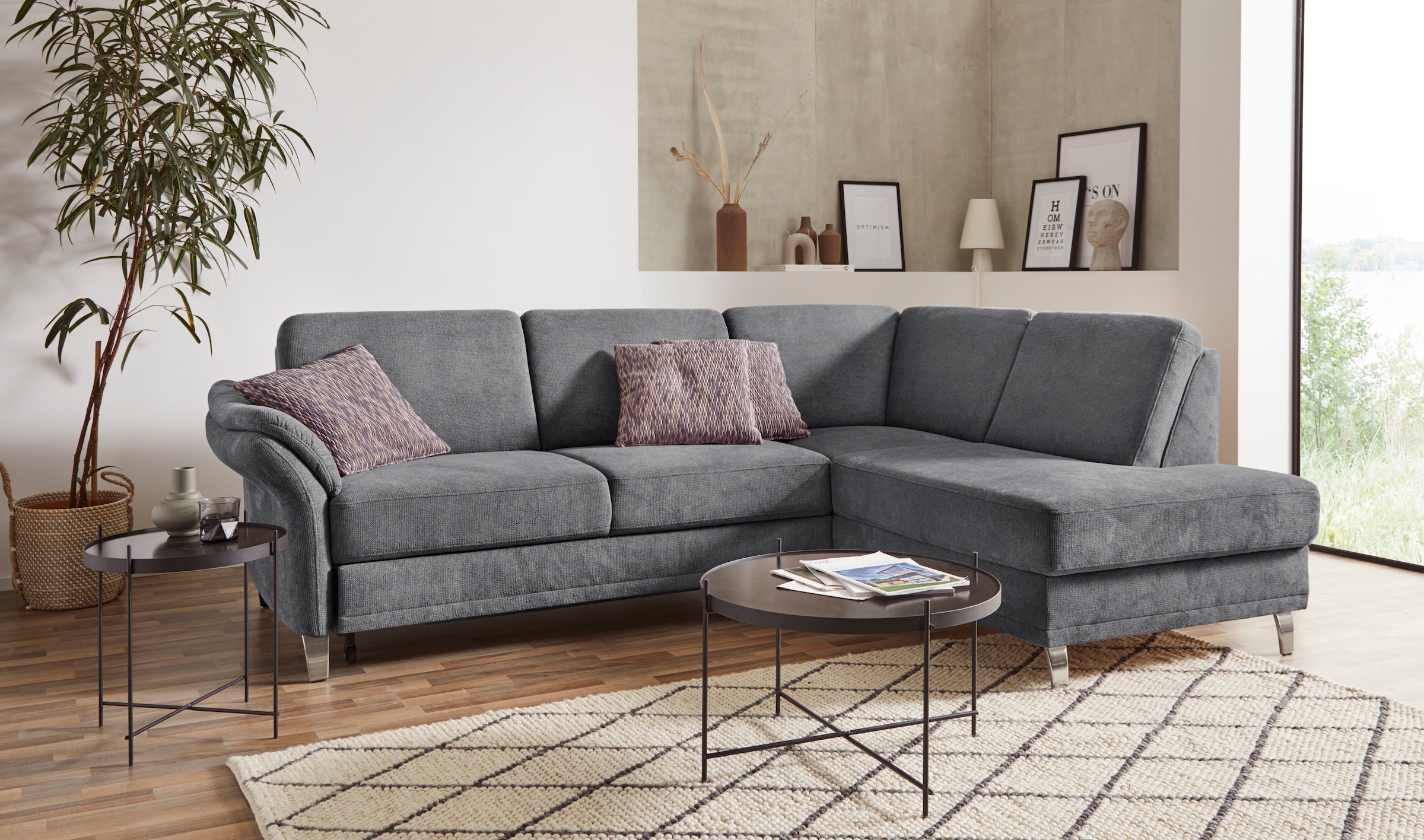 sit&more Ecksofa »Clio L-Form«, wahlweise mit Bettfunktion und Bettkasten, günstig online kaufen
