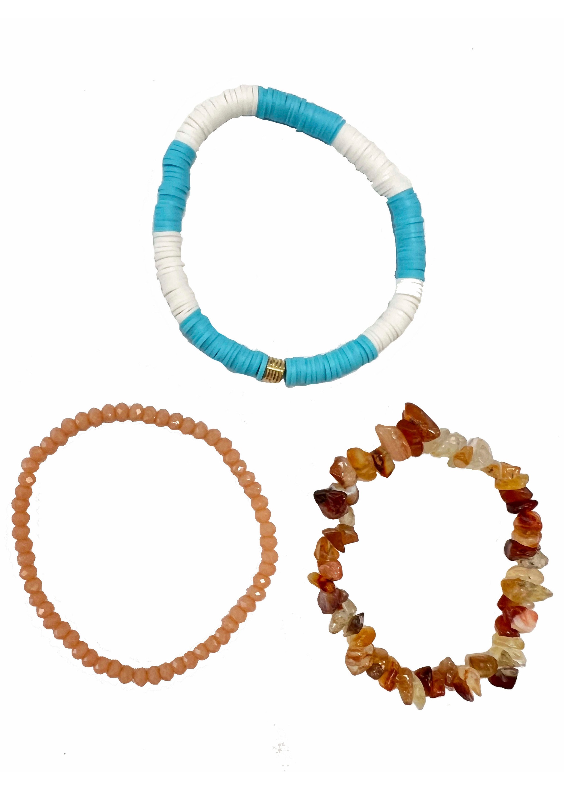 Firetti Armband Set »Multipack Schmuck Geschenk Zugarmbänder Steinarmband Edelstein«, (Set, 3 tlg.), Made in Germany - mit Achat, Glasstein