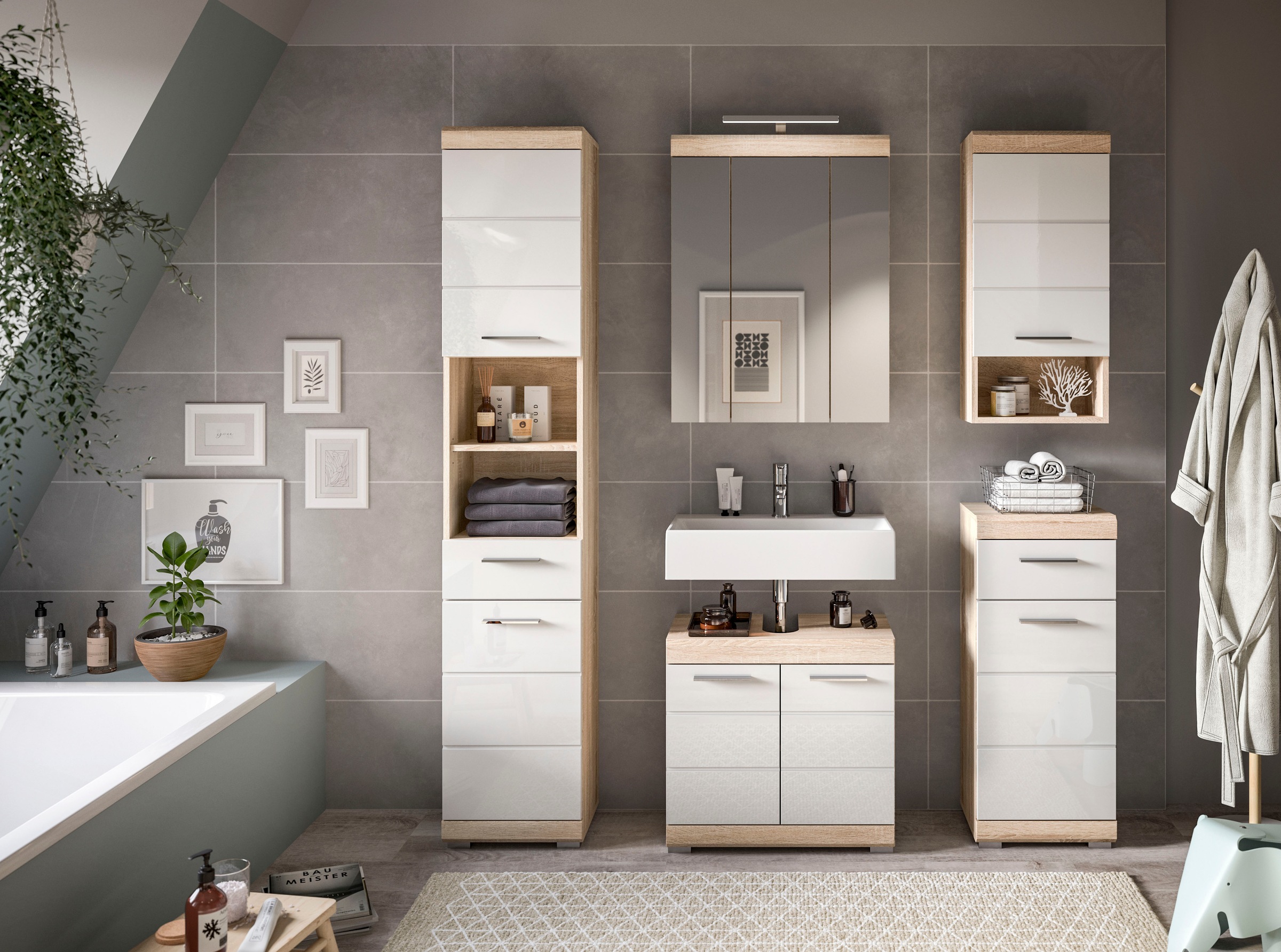 INOSIGN Badmöbel-Set »Siena, 5 teilig, bestehend aus:« Set, TOPSELLER!, 5 S günstig online kaufen