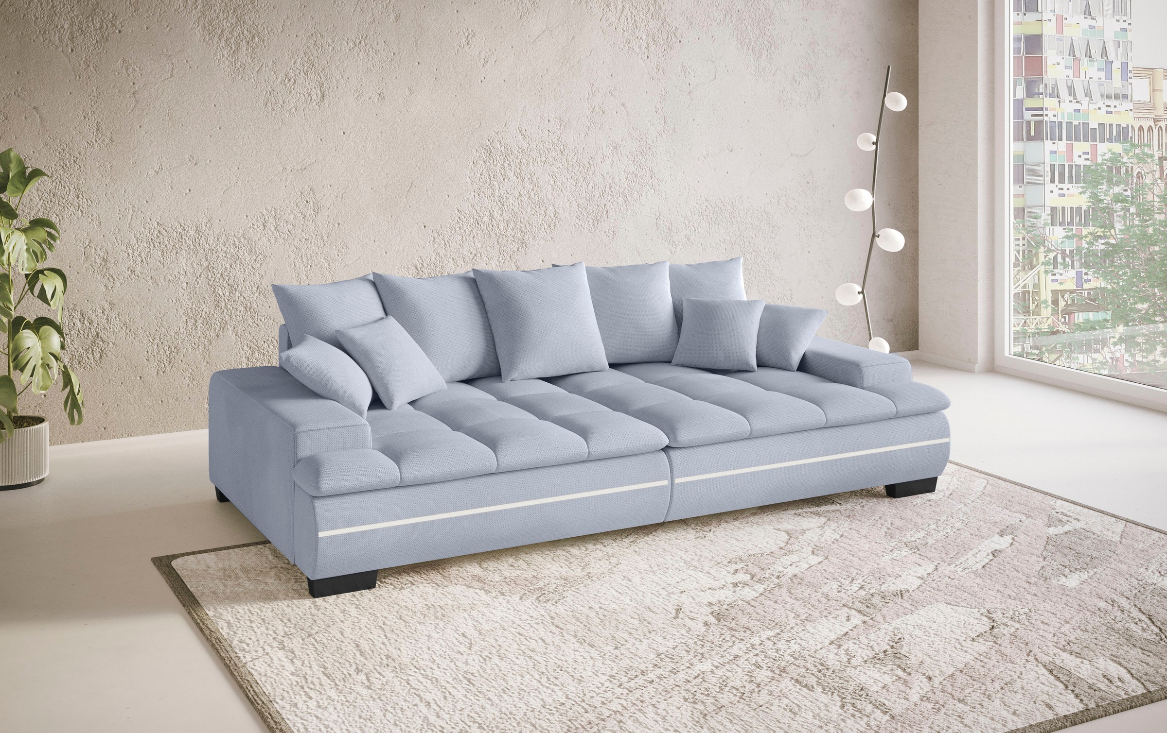 Mr. Couch Big-Sofa »Haiti II«, RGB-LED Beleuchtung, Kaltschaumpolsterung, bis 140 kg belastbar