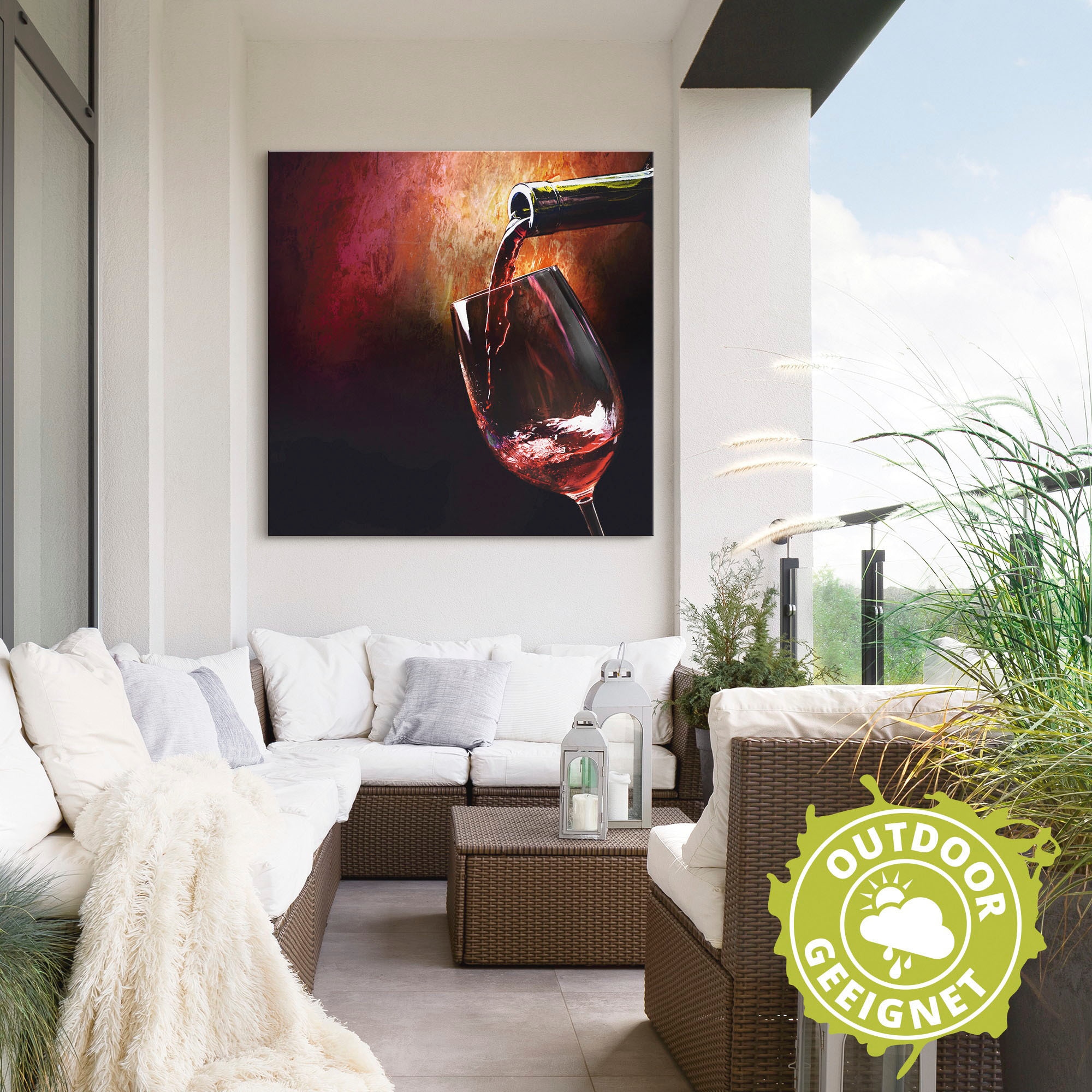 Artland Wandbild »Wein - Rotwein«, Getränke, (1 St.), als Alubild, Outdoorbild, Leinwandbild, Poster, Wandaufkleber