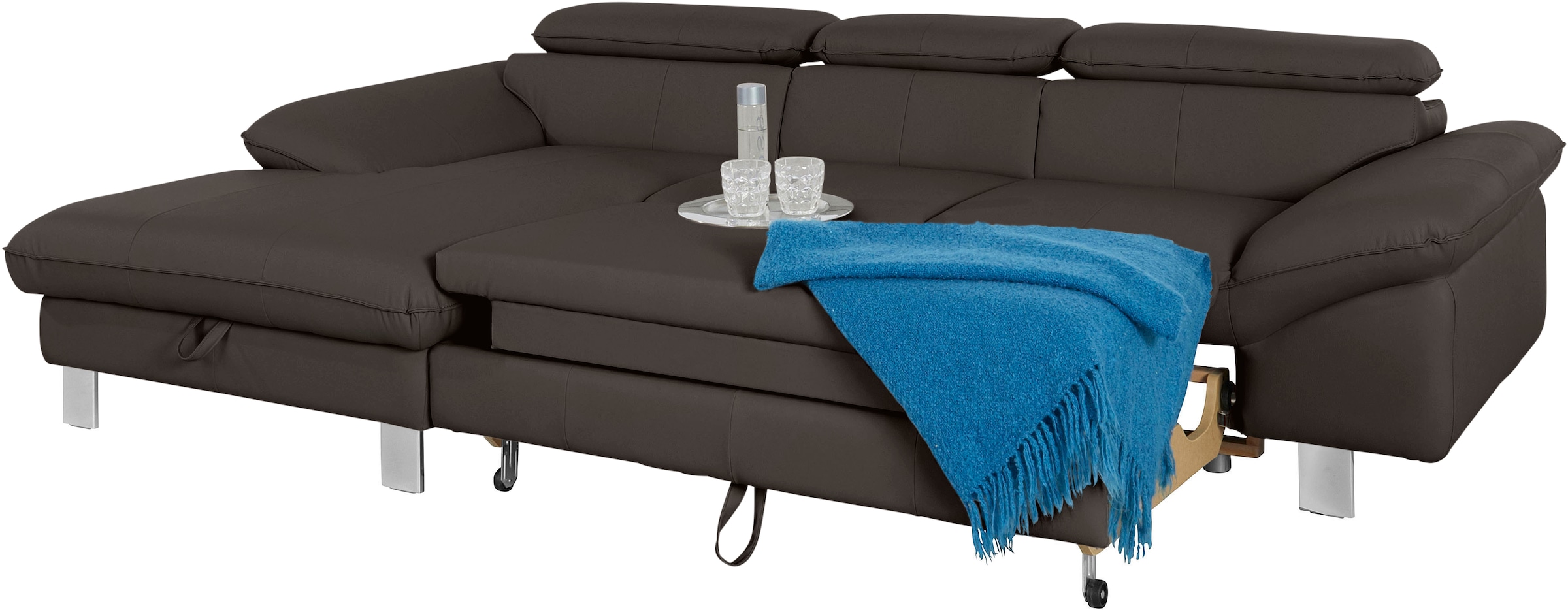 COTTA Ecksofa Driver, mit Kopfteilverstellung, wahlweise mit Bettfunktion