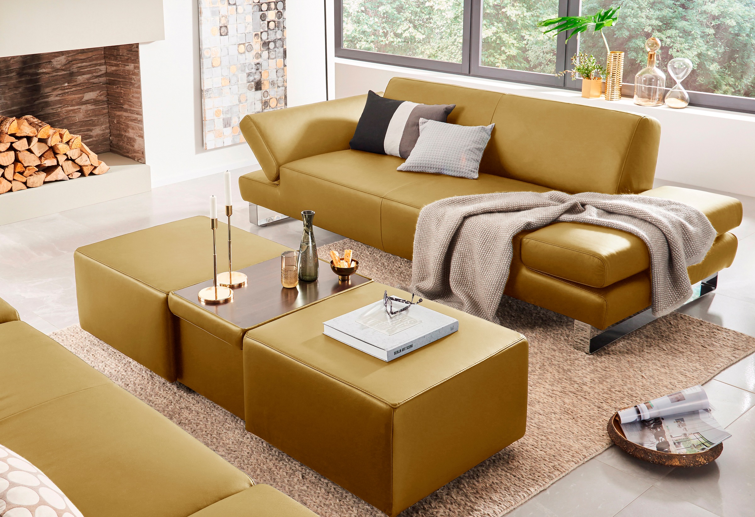 W.SCHILLIG 3-Sitzer »taboo Designsofa mit hohem Sitzkomfort«, mit Übertiefe, inklusive Armlehnenverstellung