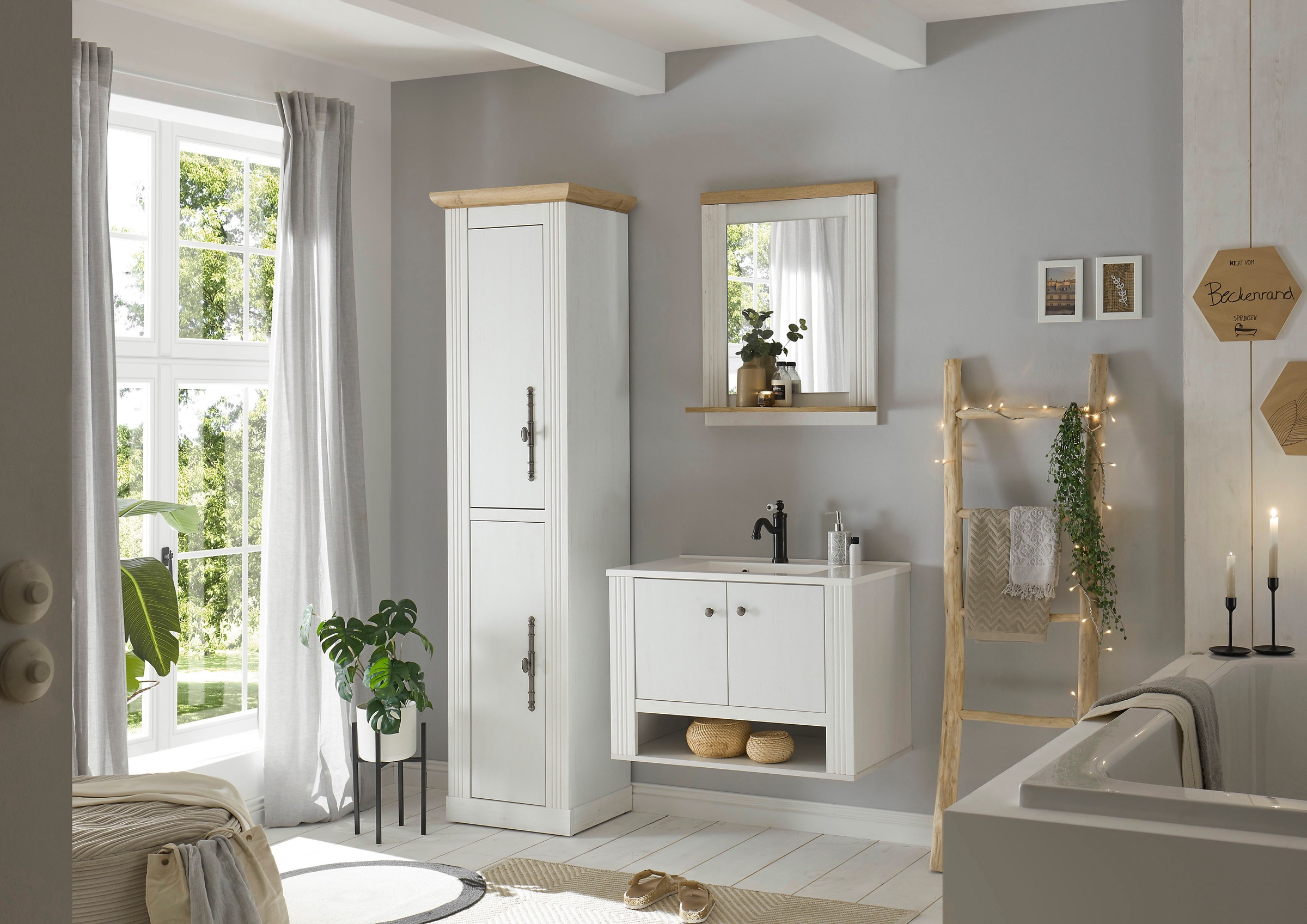 Home affaire Badmöbel-Set »WESTMINSTER, Bad im Landhausstil, 3-teiliges Bad günstig online kaufen