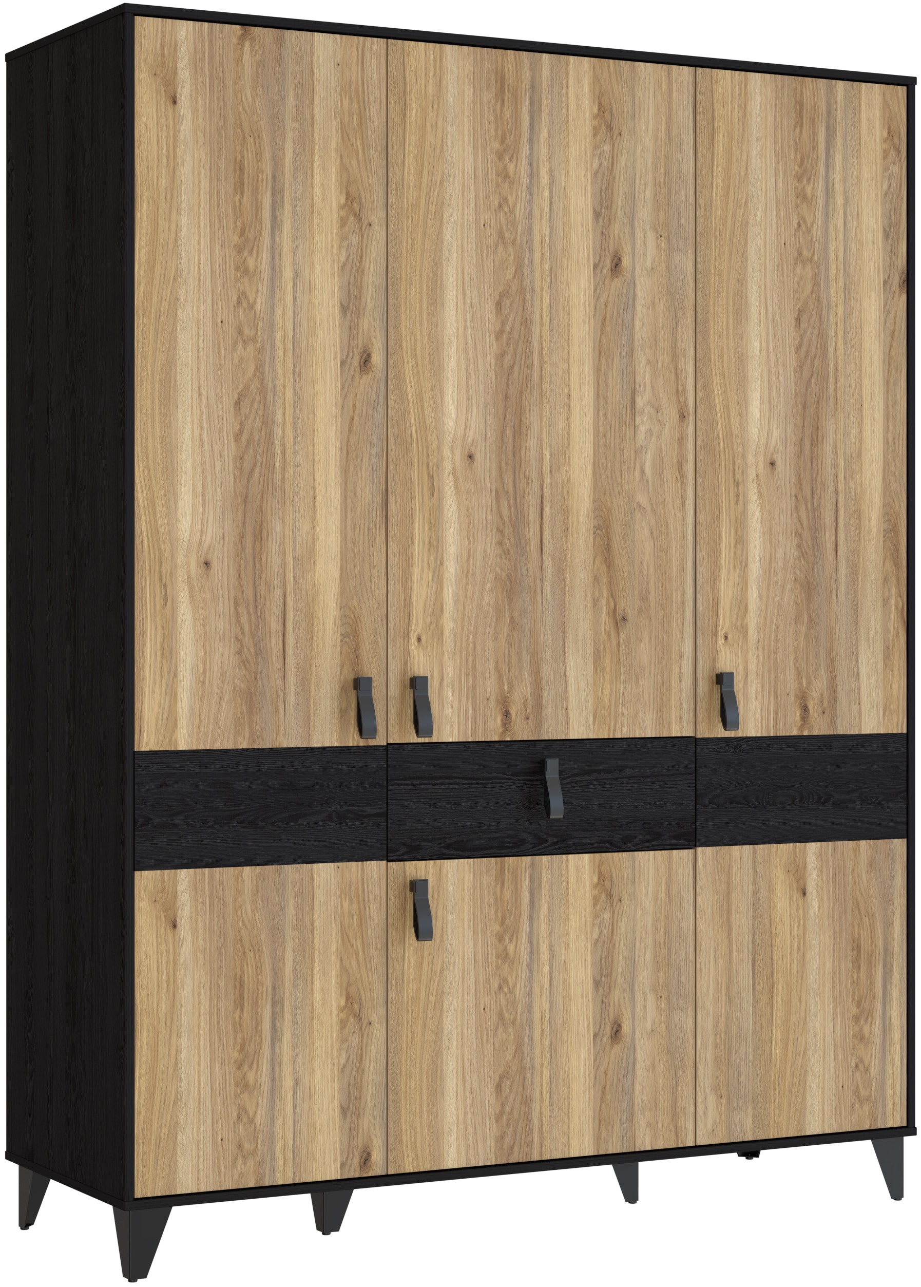 FORTE Drehtürenschrank »Lya«, Drehtürenschrank, Metallfüße, Stauraum