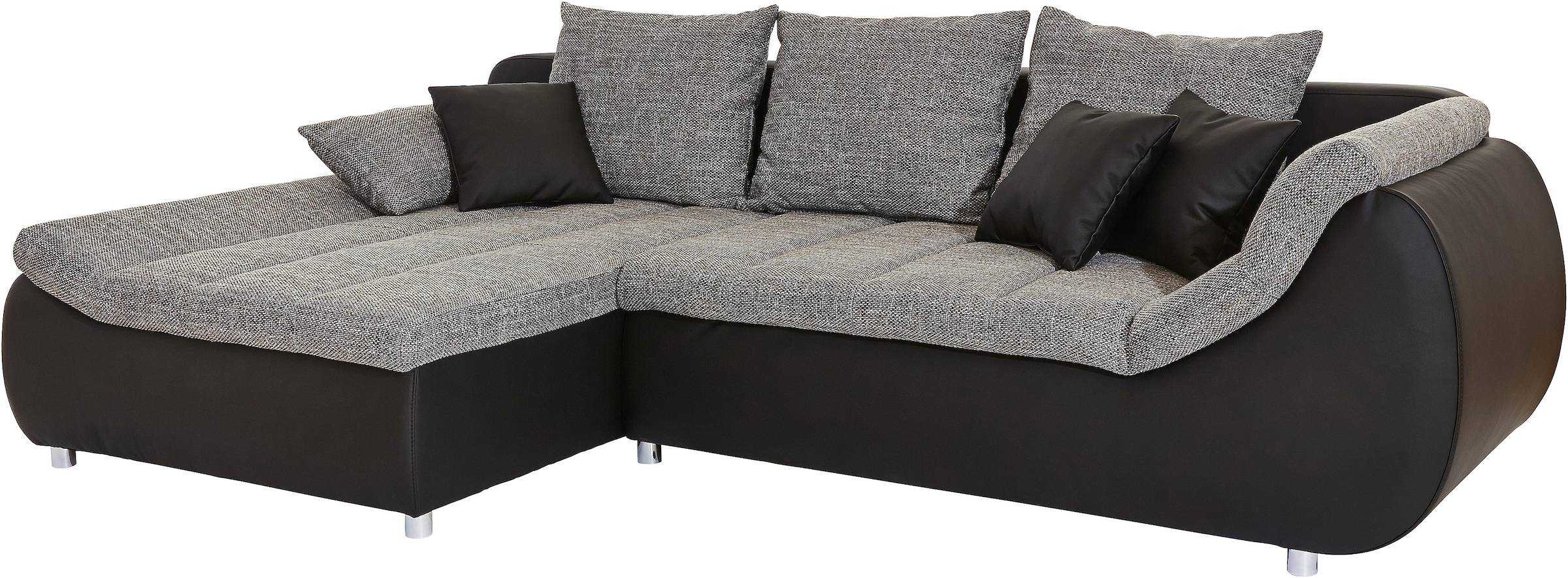 INOSIGN Ecksofa »Imola elegant und bequem, aktuelle Steppung im Sitz, L-Form«, wahlweise mit Bettfunktion