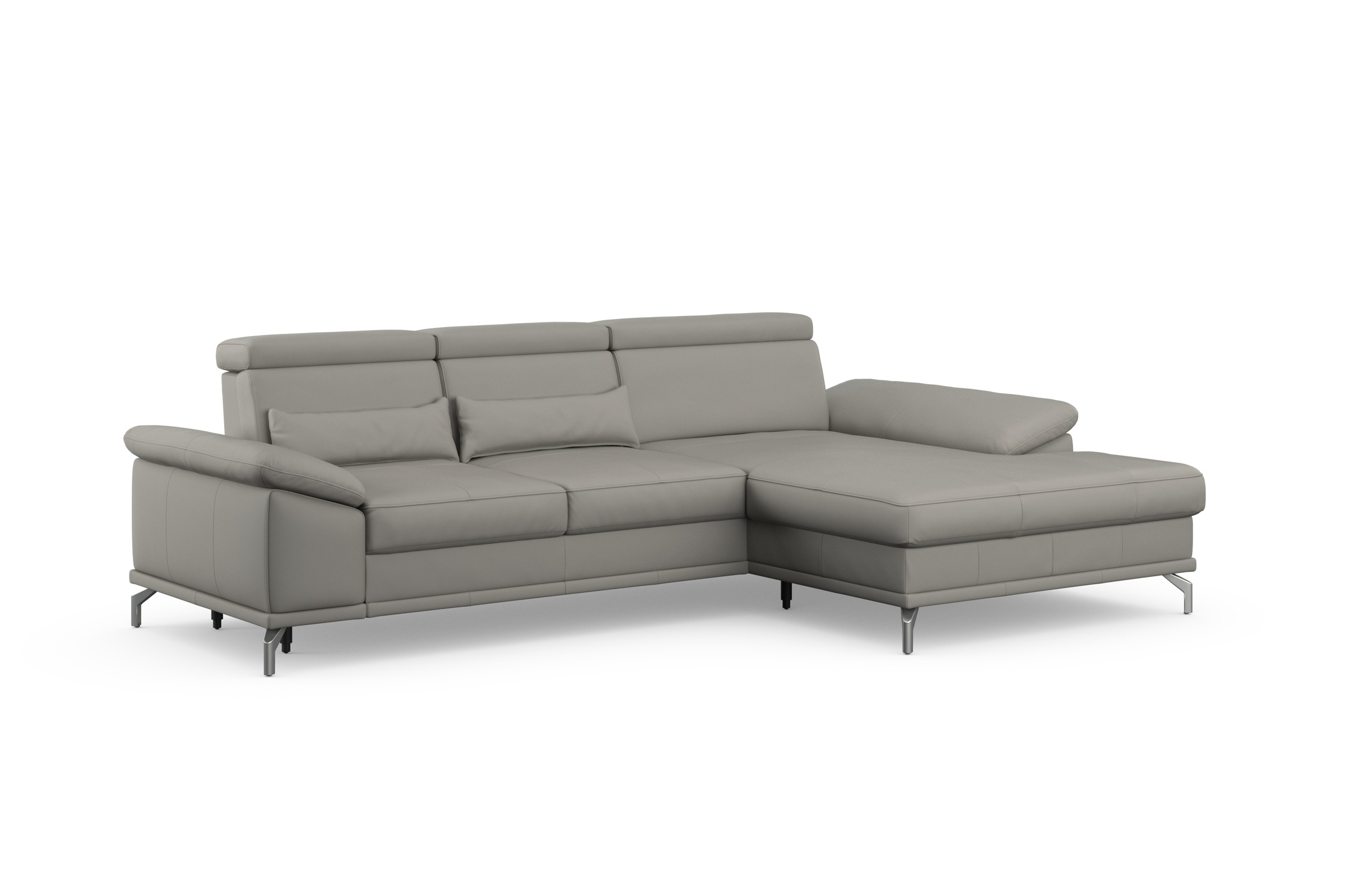 sit&more Ecksofa »Cabrio L-Form, mit Sitztiefenverstellung, Arm- und Kopfteilverstellung«, 2 Nierenkissen, Federkern, optional Bettfunktion und Stauraum