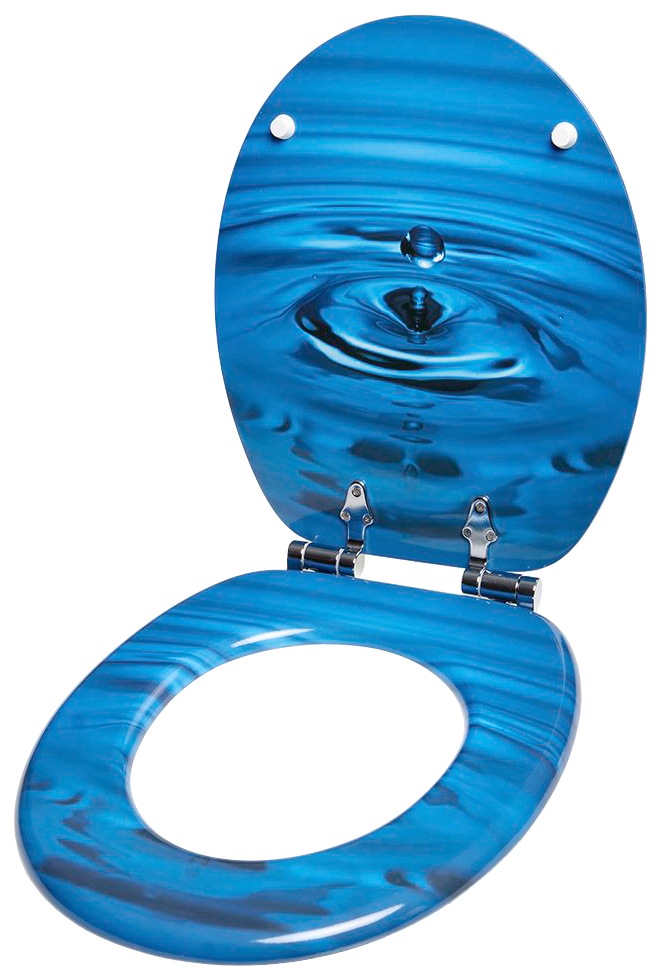 Sanilo Badaccessoire-Set »Wassertropfen«, (Komplett-Set, 3 tlg.), bestehend aus WC-Sitz, Badteppich und Waschbeckenstöpsel