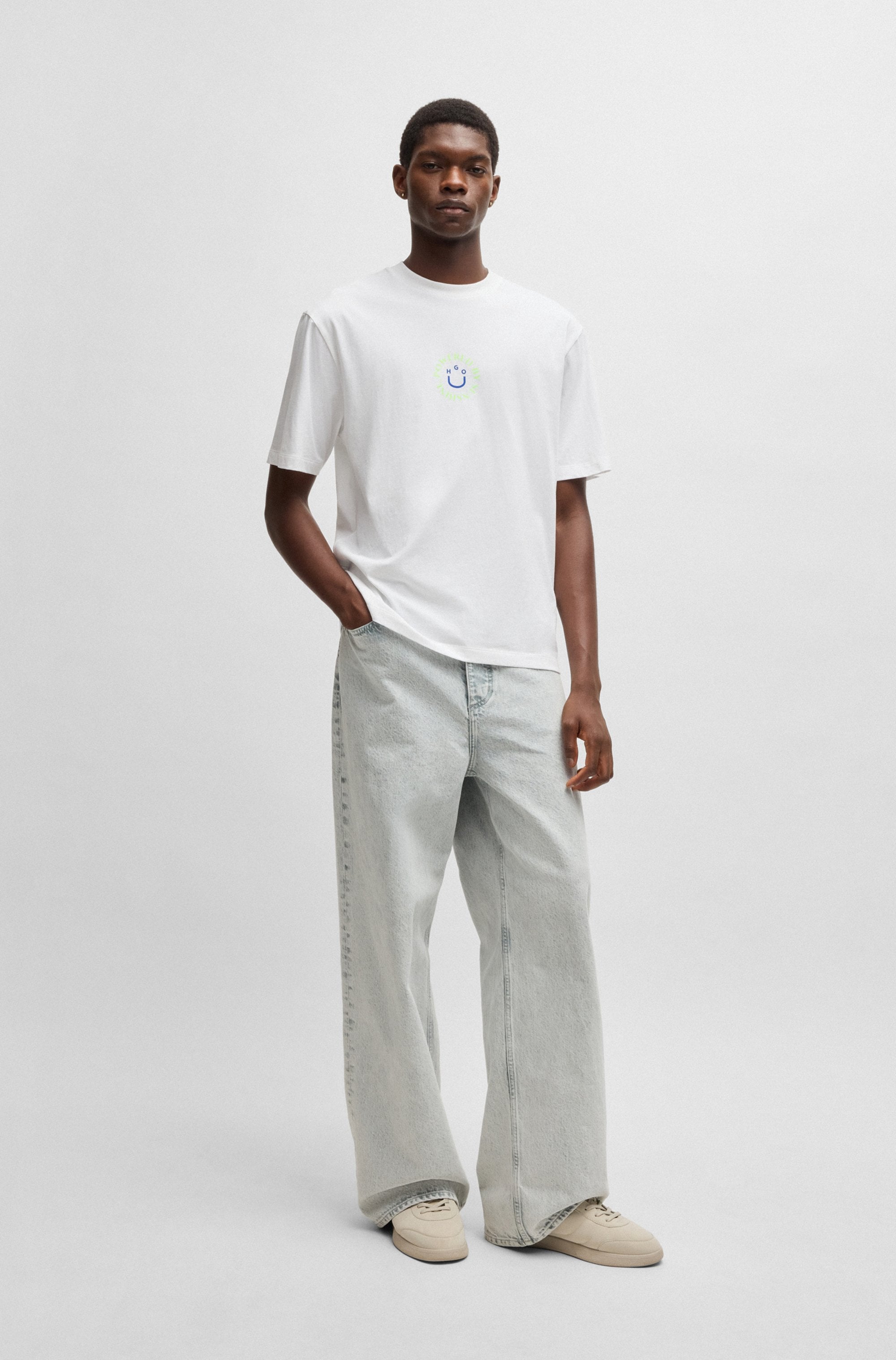 HUGO Blue T-Shirt »Napoka«, Unisex, mit Hugo-Rückendruck