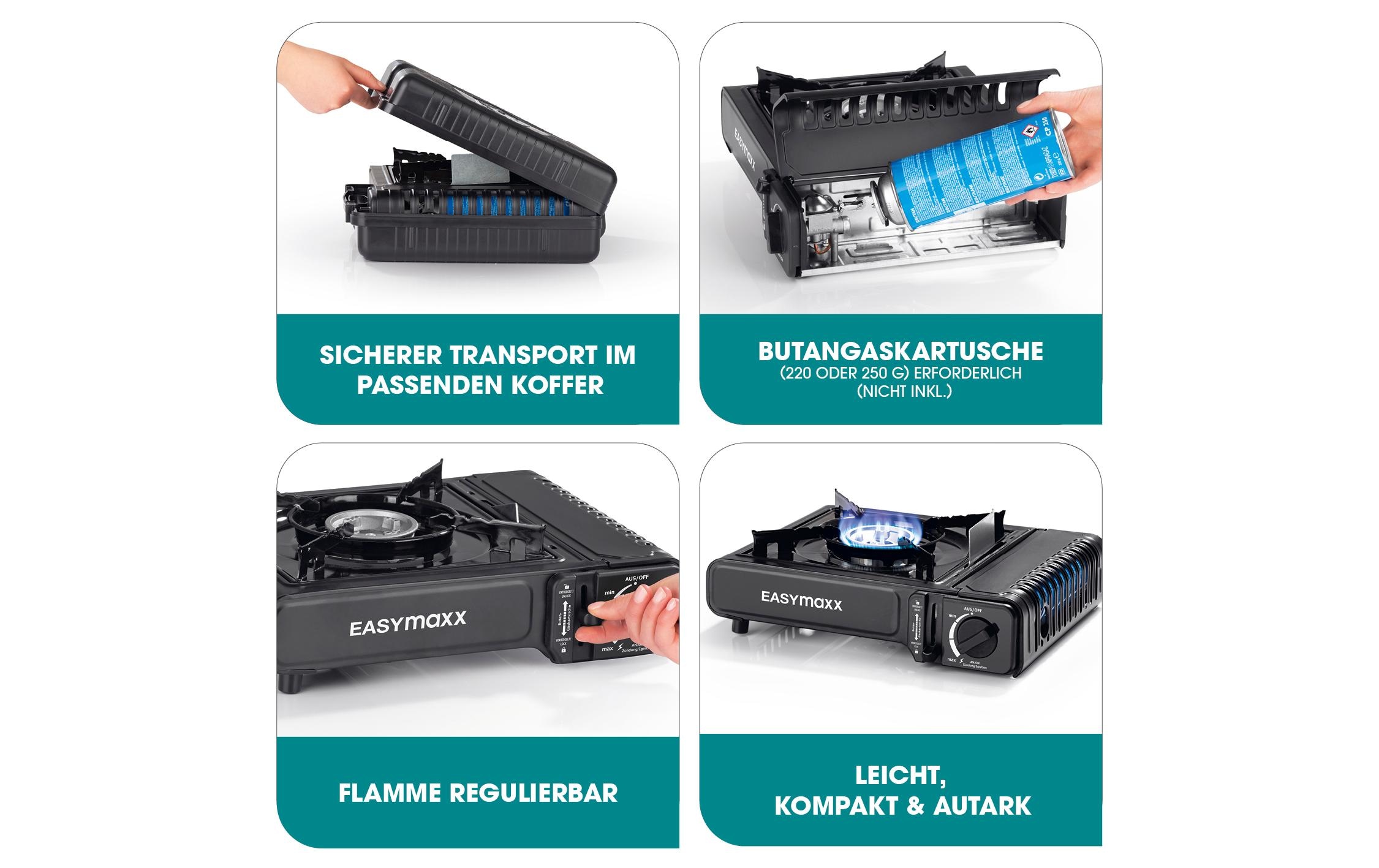 EASYmaxx Gaskocher »inkl. Koffer« 28 cmx34 cm
