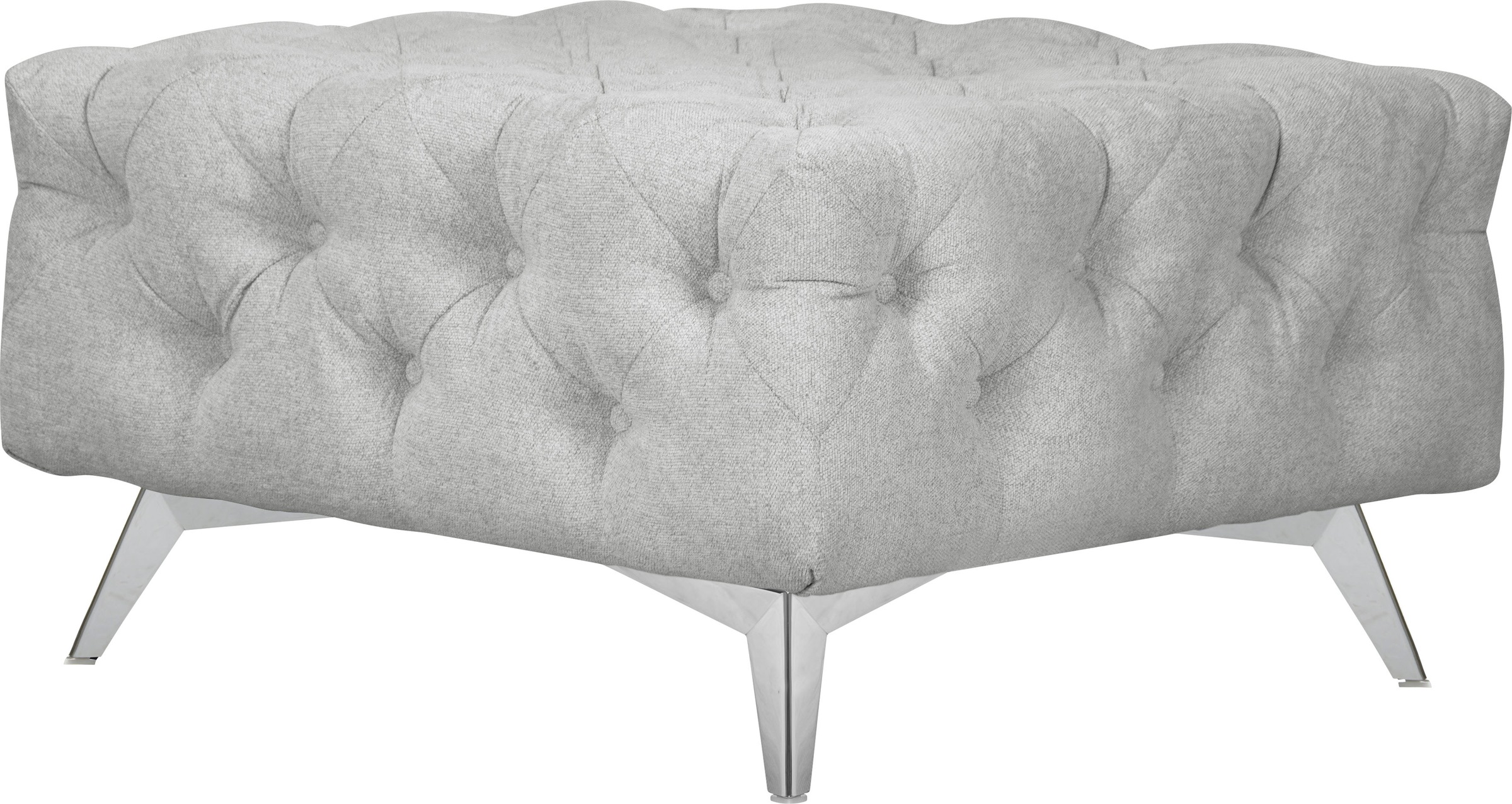 Leonique Polsterhocker »Amaury«, Chesterfield-Optik, Breite 80cm, Fußfarbe wählbar