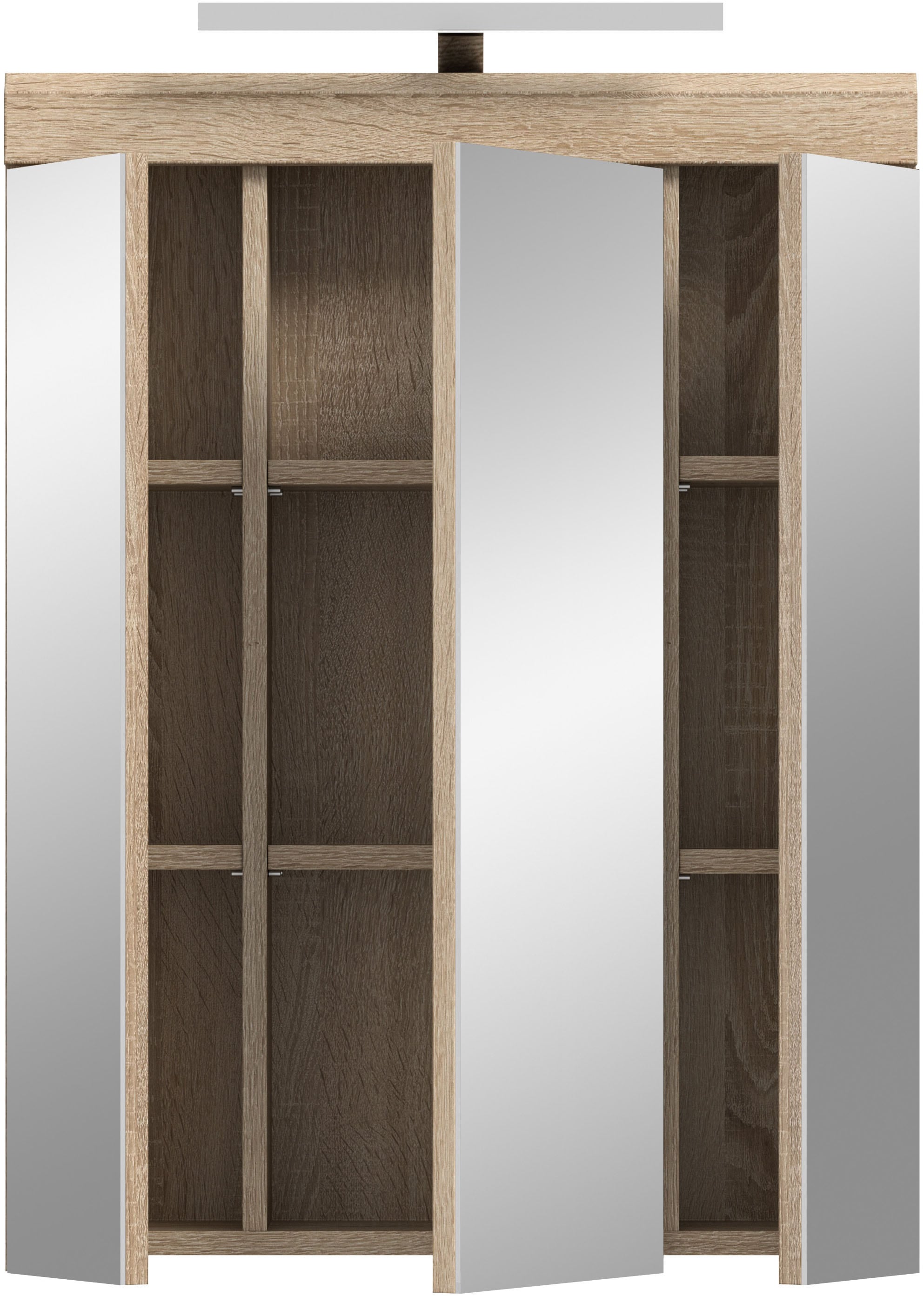 INOSIGN Spiegelschrank »Siena, Breite 60cm, inkl. Beleuchtung, 3 Spiegeltüren, 9 Fächer«, (Set), in verschiedenen Farben erhältlich, Badmöbel, Spiegel, Badschrank, Bad