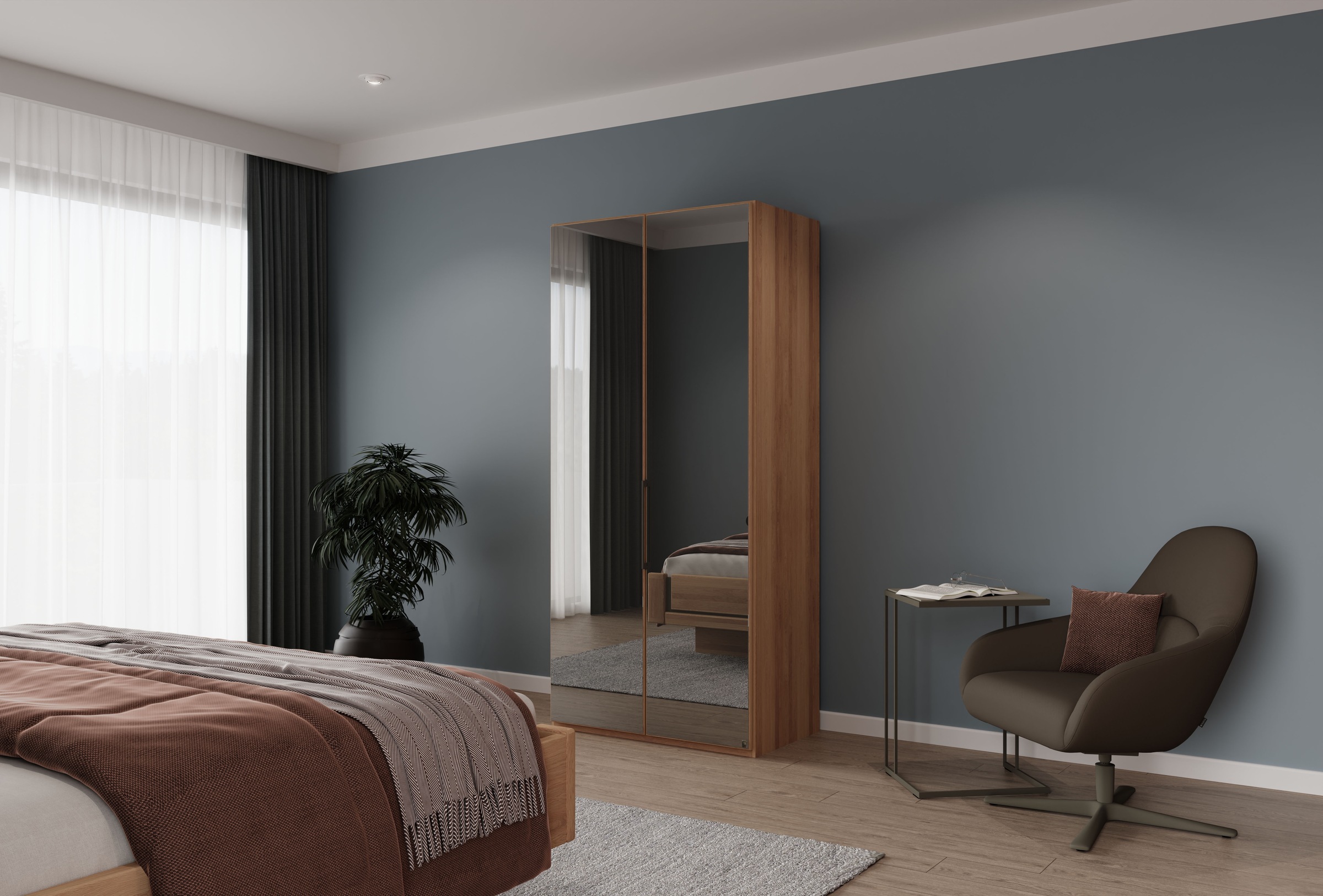 Musterring Drehtürenschrank »Sorrent, Kleiderschrank, Schrank, teilmassiv Eiche« mit Türdämpfern, in 5 Breiten & 2 Höhen, extra Böden, MADE IN GERMANY,  Türen Eiche massiv oder als Parsol-Bronze-Spiegel, verschiedene Maße