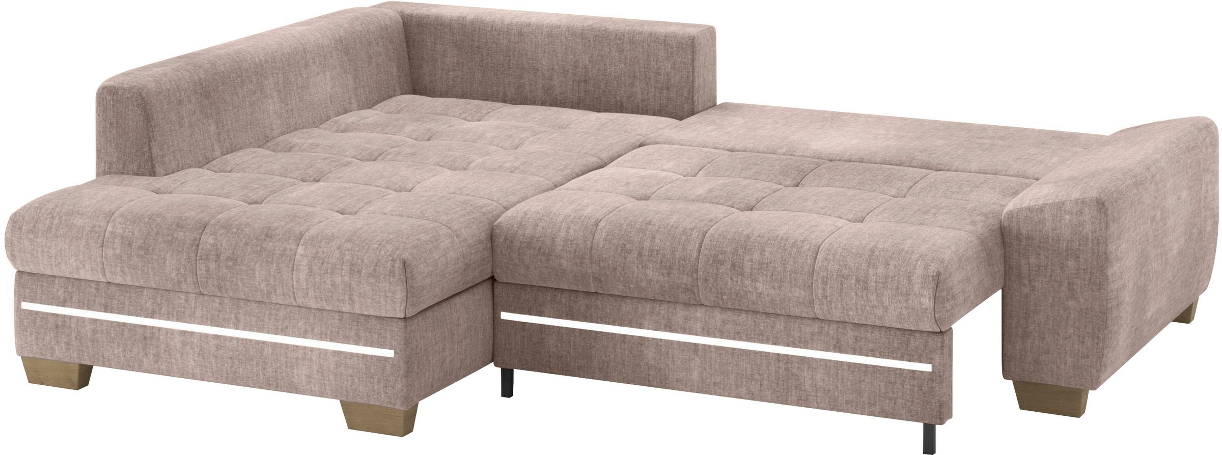 Mr. Couch Ecksofa »Nikita II, L-Form«, mit RGB-LED Beleuchtung, wahlweise mit Bett, Bettkasten, Kaltschaum