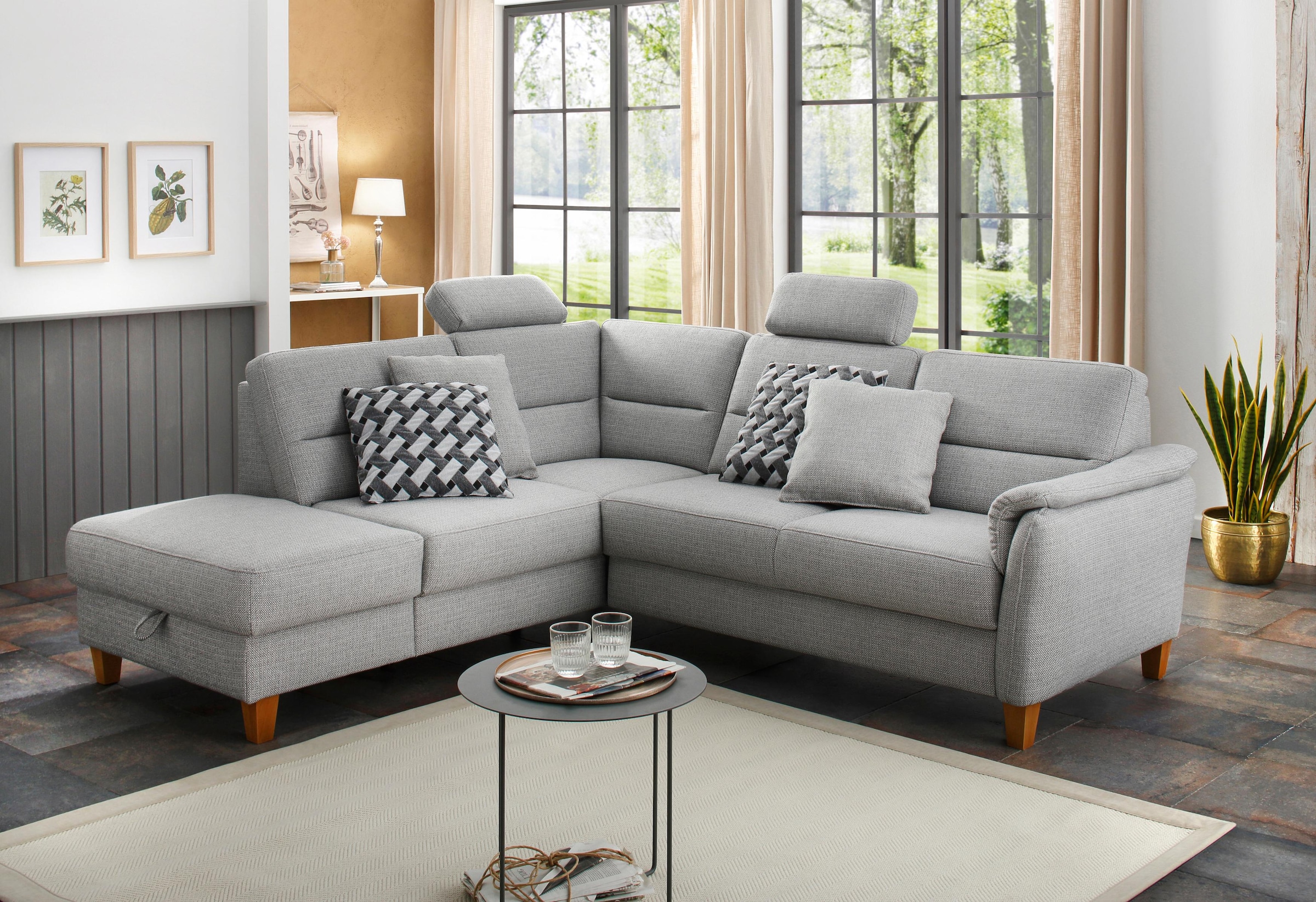 Home affaire Ecksofa »Palmera L-Form, B: 236 cm« optional Bettfunktion & Be günstig online kaufen