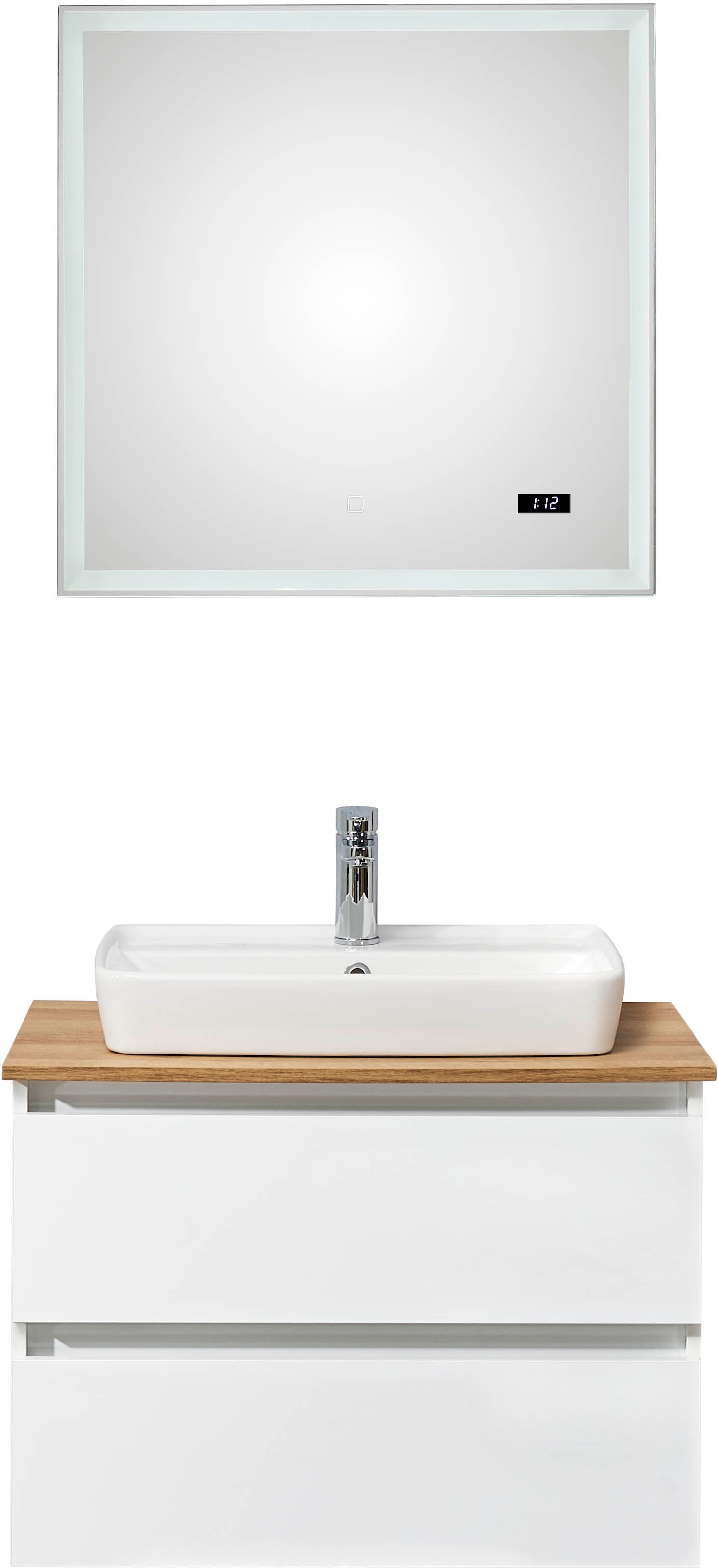 Saphir Badmöbel-Set »Quickset 360 2-teilig, Keramik-Aufsatzbecken mit LED-S günstig online kaufen