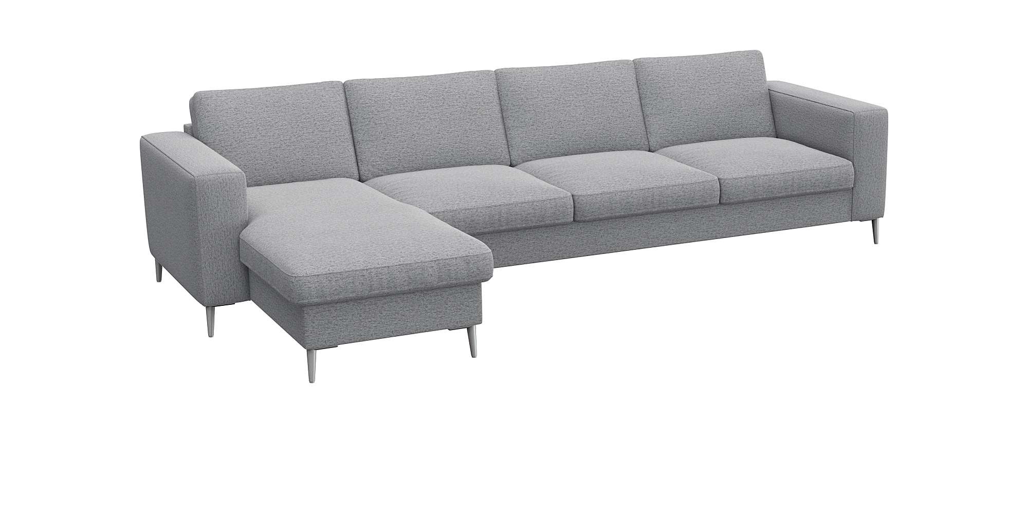 FLEXLUX Ecksofa »Fiore, super Sitzkomfort durch Kaltschaum im Sitz, L-Form« breite Armlehnen, Füße Alu